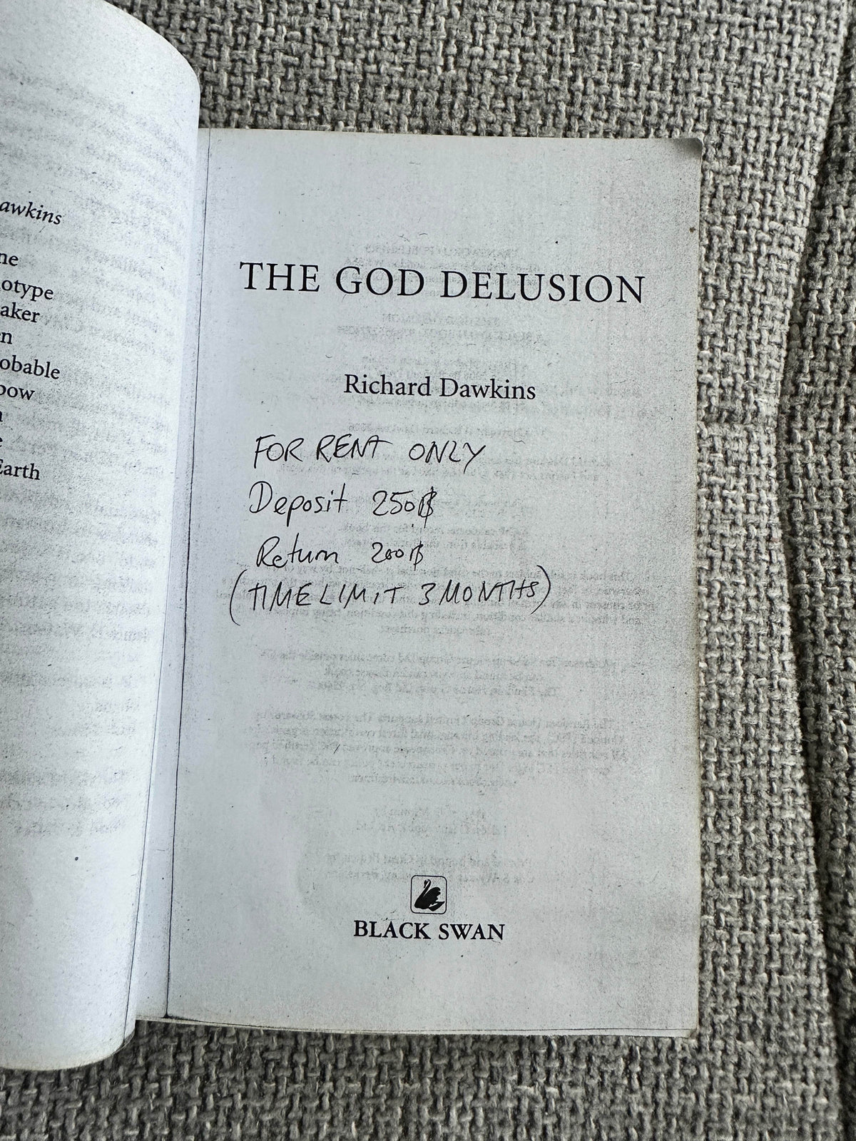 2007 The God Delusion - Richard Dawkins(Black Swan) - Honeyburn Books (UK)