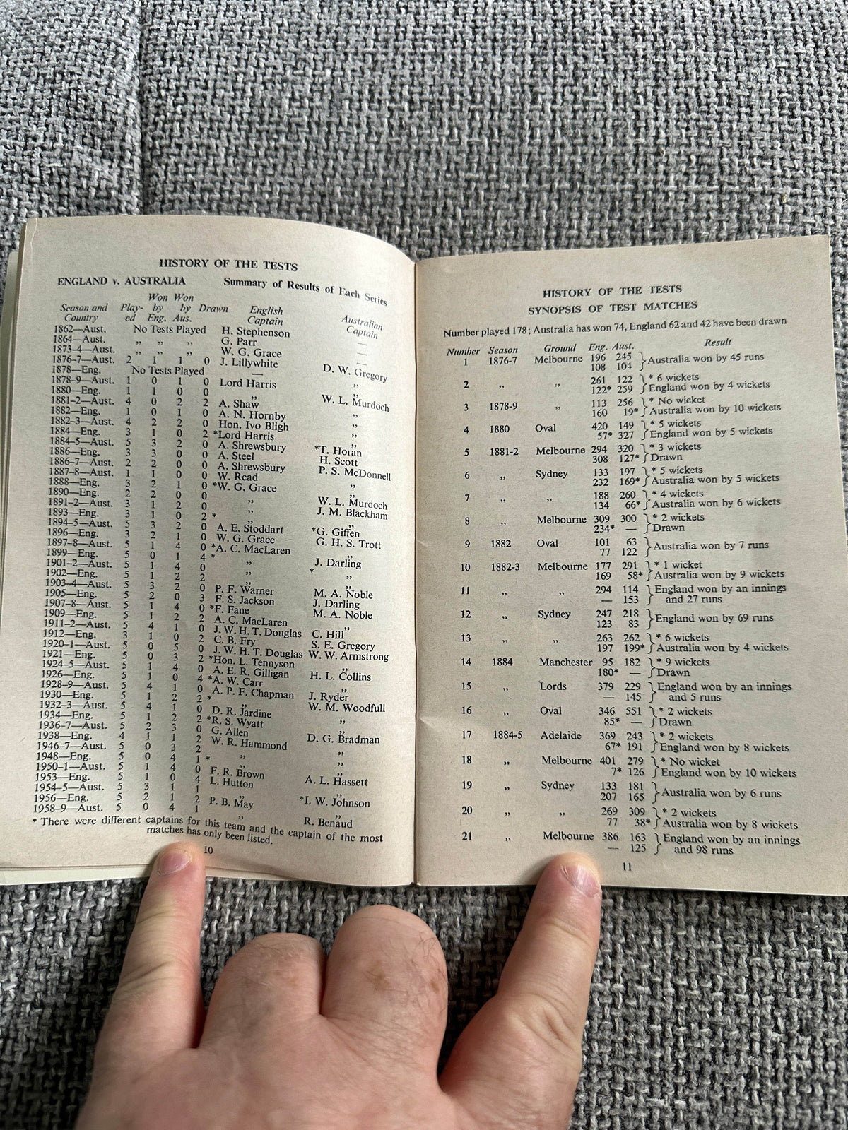 1960 Rothmans Test Cricket Almanack - Honeyburn Books (UK)