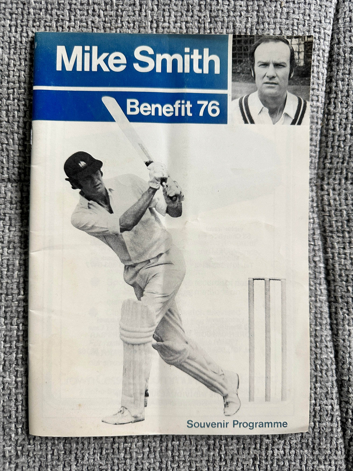 1976 Mike Smith(Cricketer) Benefit 76 Souvenir Programme - Honeyburn Books (UK)