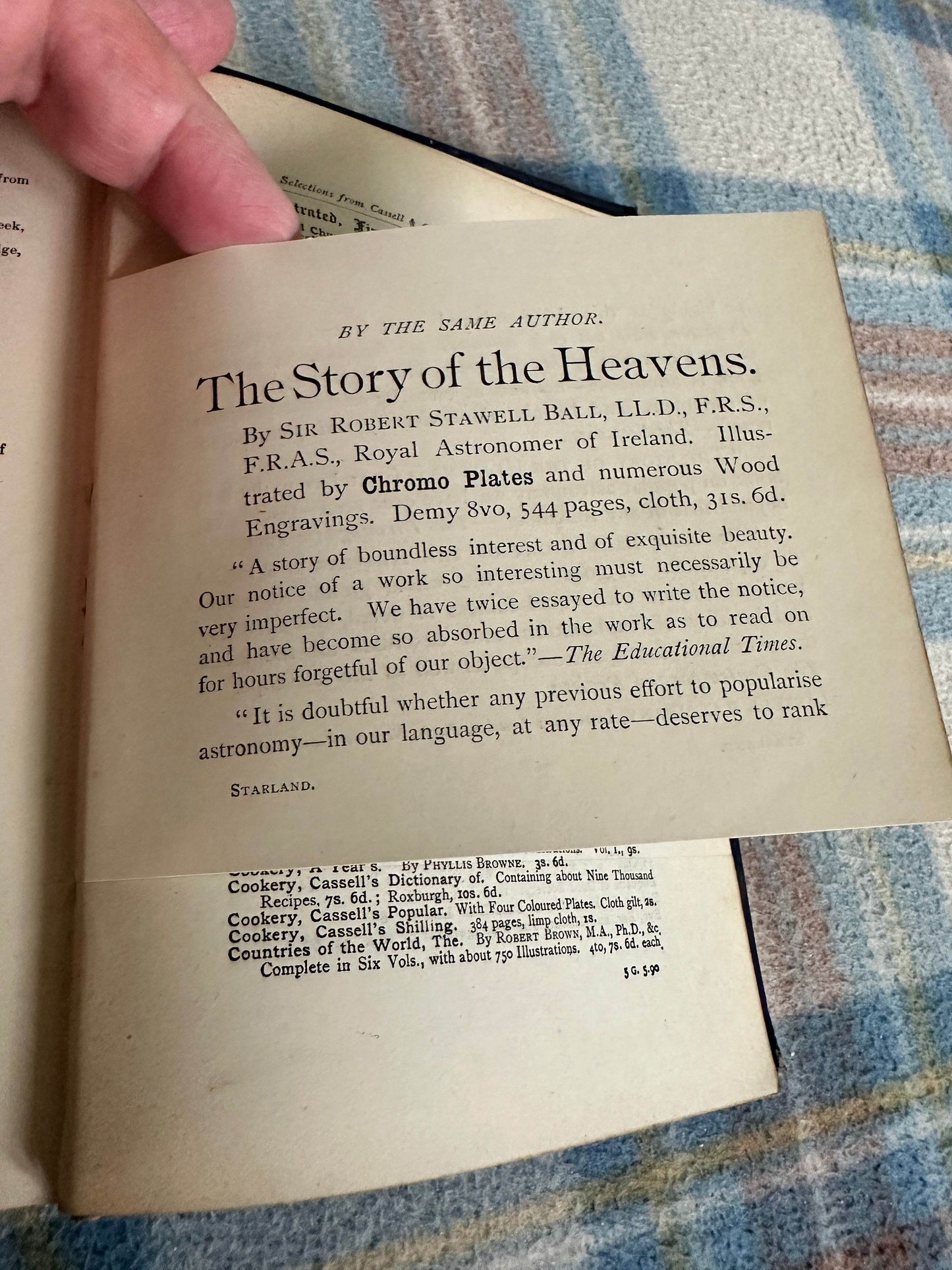 1890 Star Land(Being Talks With Young People About The Wonders Of The Heavens) Sir Robert Stawell Ball FRS(Cassell & Company Ltd) - Honeyburn Books (UK)