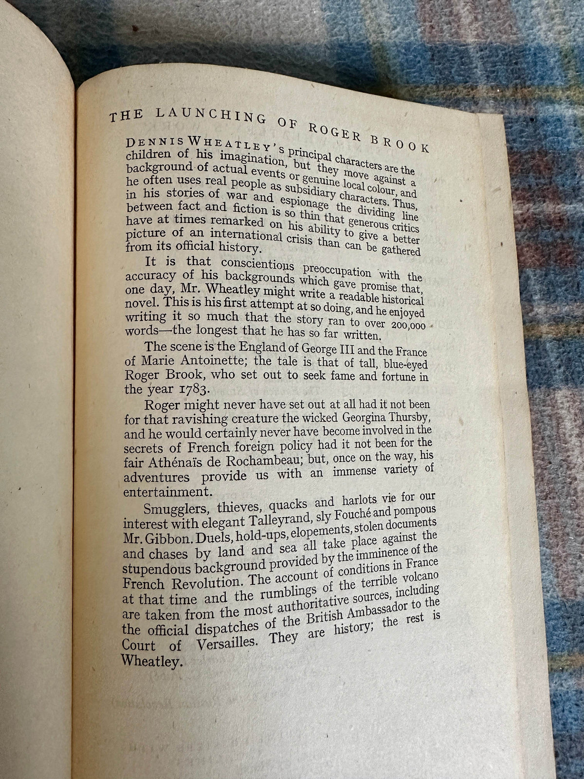 1947*1st* The Launching Of Roger Brook - Dennis Wheatley(Hutchinson) - Honeyburn Books (UK)