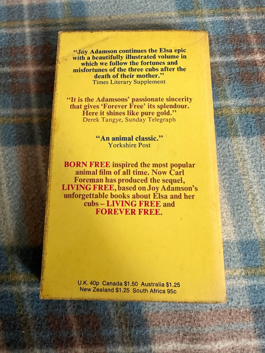 1971 Forever Free(Elsa’s Cubs) Joy Adamson(Fontana) - Honeyburn Books (UK)