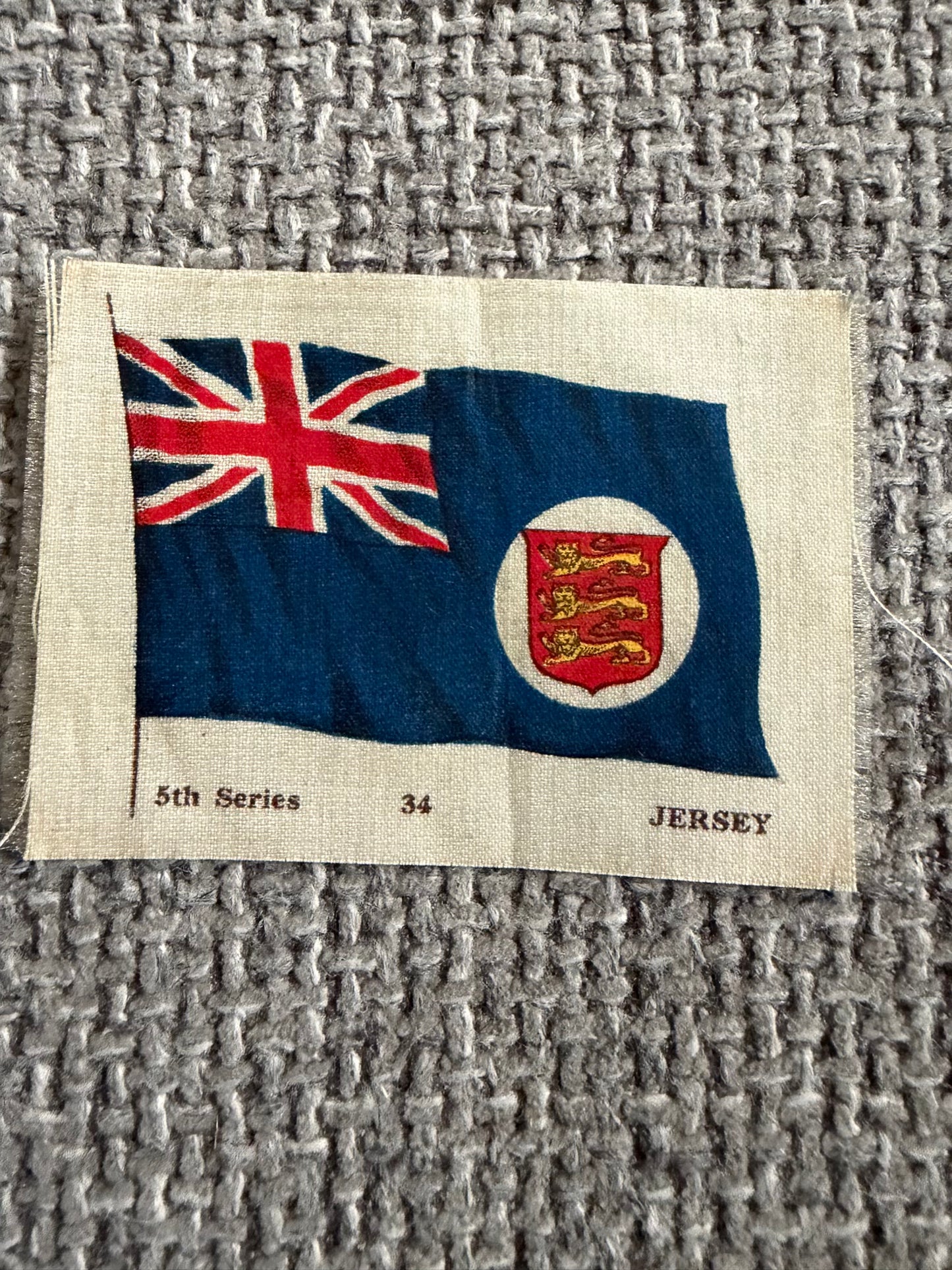 Vintage Silk Cigarette Card — Jersey Flag | 5th Series No.34