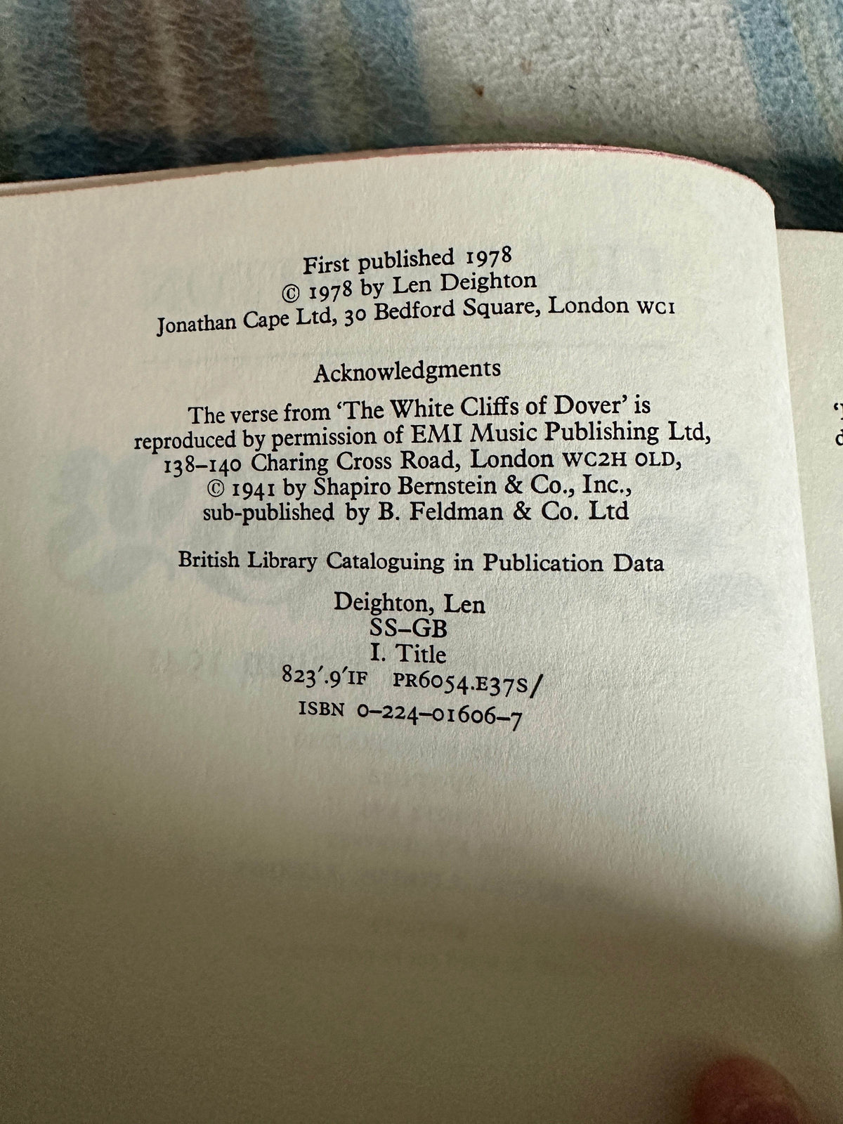 1978*1st* SS-GB - Len Deighton(Jonathan Cape Publisher) - Honeyburn Books (UK)