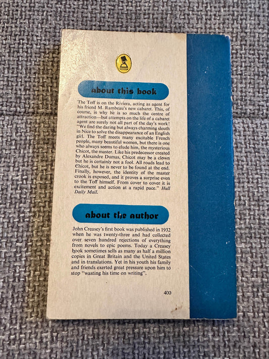 1959 The Toff & The Deep Blue Sea - John Creasey(Hodder) - Honeyburn Books (UK)