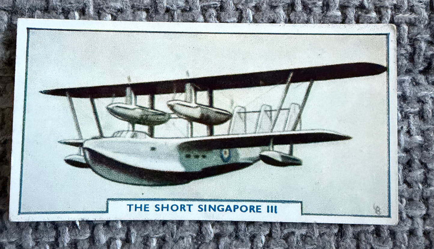 Vintage Cigarette Card — Short Singapore III — Godfrey Phillips Aircraft Series 1