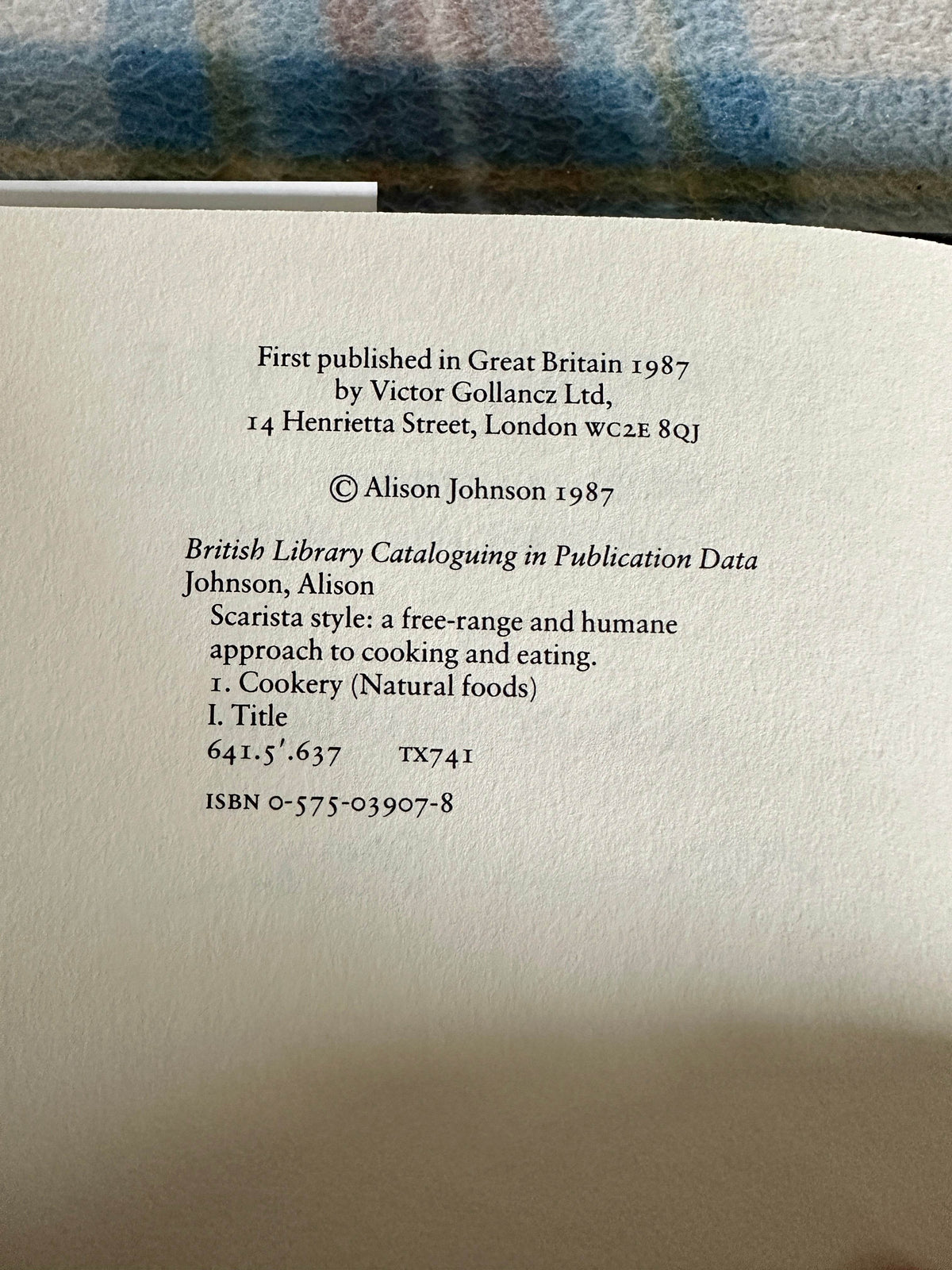1987*1st Signed* Scarista Style - Alison Johnson(Victor Gollancz) - Honeyburn Books (UK)