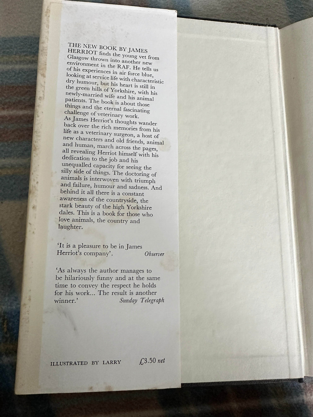 1976 Vets Might Fly - James Herriot(Larry illustration) Michael Joseph published - Honeyburn Books (UK)