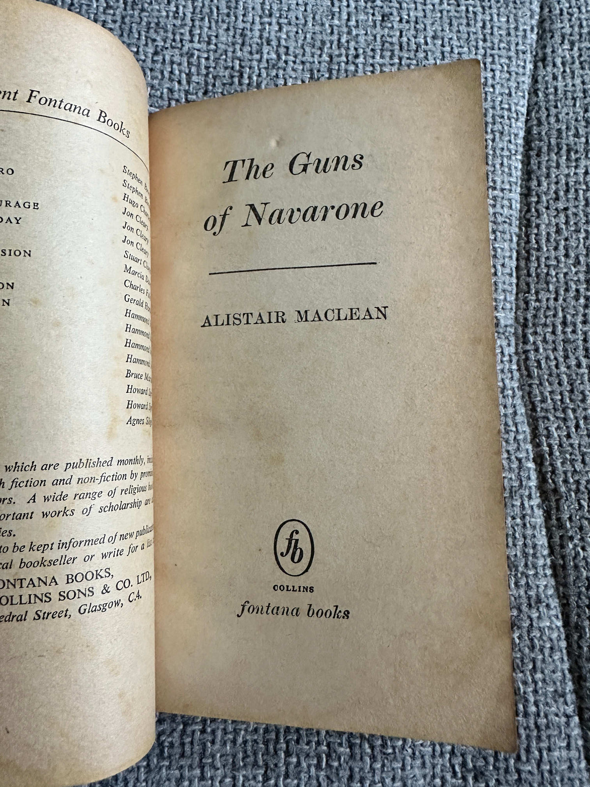 1962 The Guns Of Navarone - Alistair MacLean (Fontana Books)