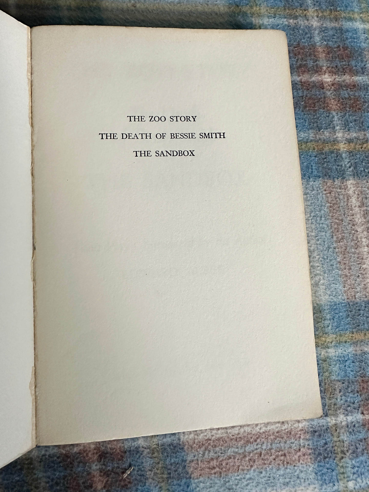 1960 The Zoo Story / The Death Of Bessie Smith / The Sandbox 3 Plays by Edward Albee(Coward-McCann Publisher) New York - Honeyburn Books (UK)