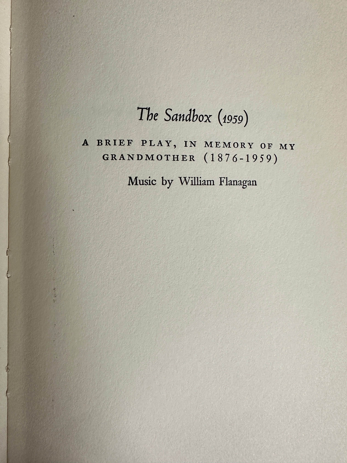 1960 The Zoo Story / The Death Of Bessie Smith / The Sandbox 3 Plays by Edward Albee(Coward-McCann Publisher) New York - Honeyburn Books (UK)