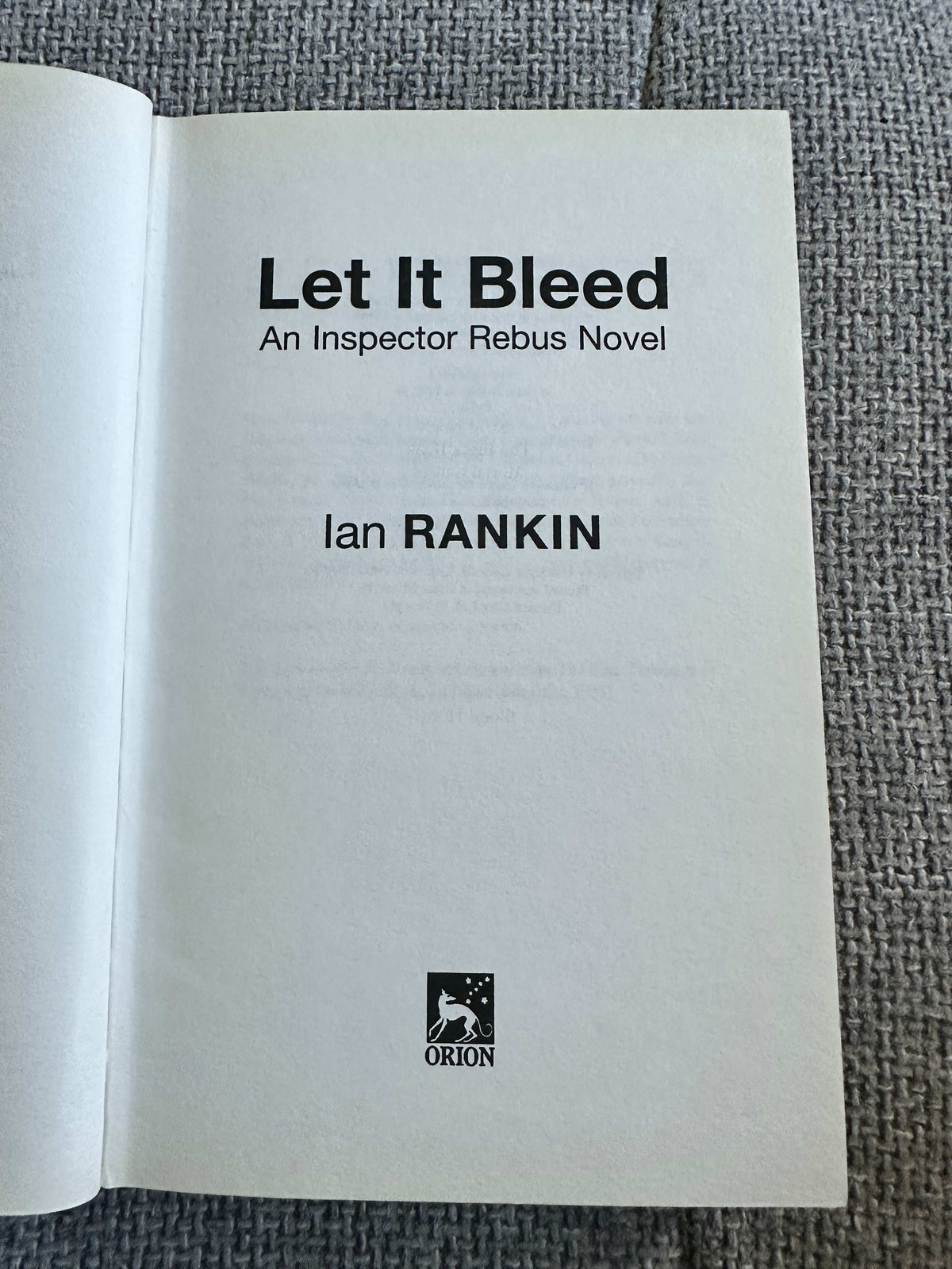 1995*1st* Let It Bleed - Ian Rankin (Orion)