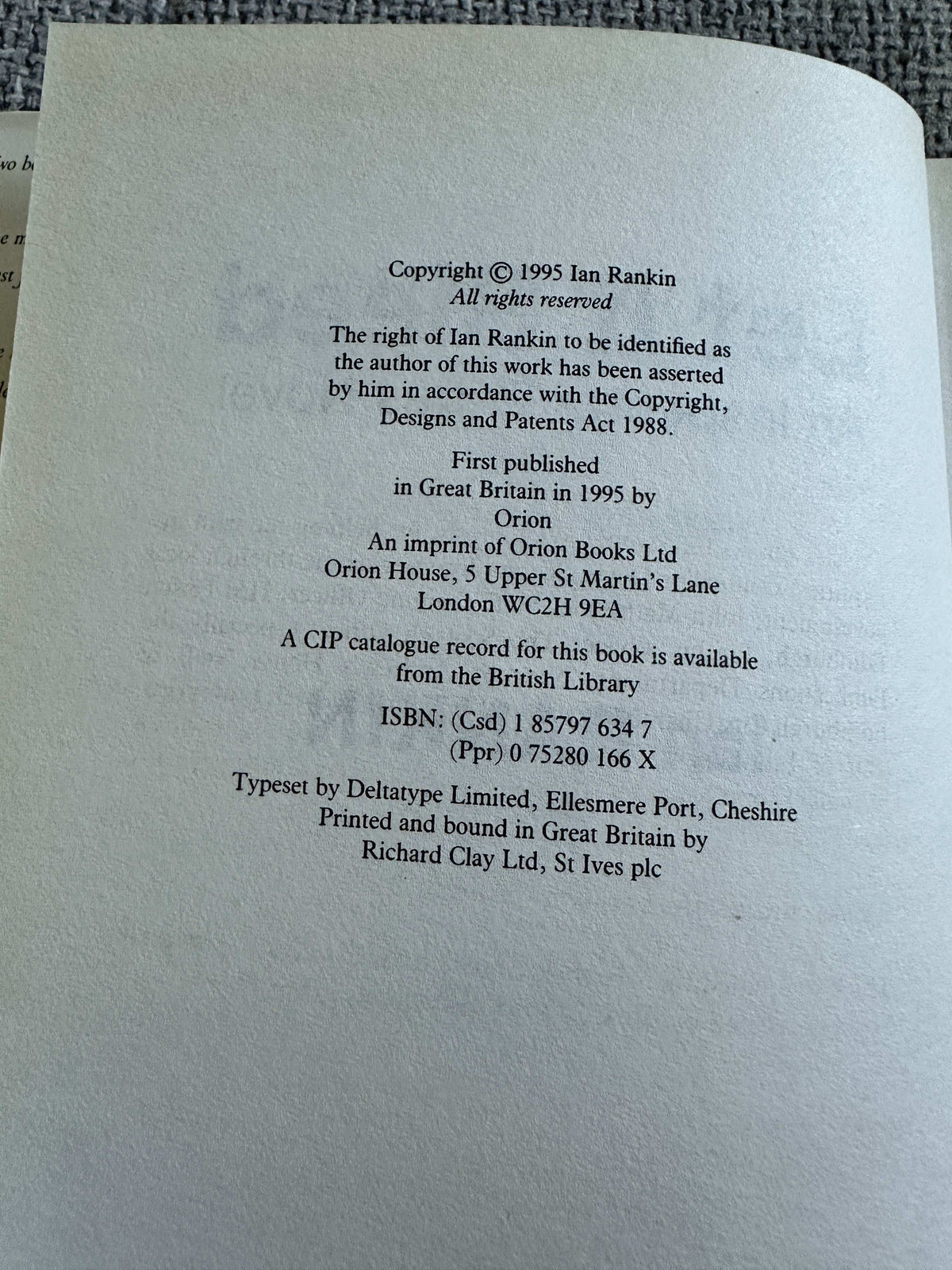 1995*1st* Let It Bleed - Ian Rankin (Orion)