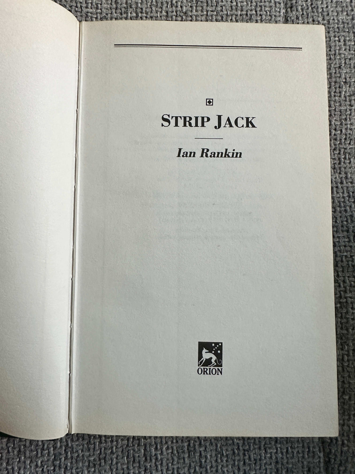 1992*1st* Strip Jack - Ian Rankin (Orion)