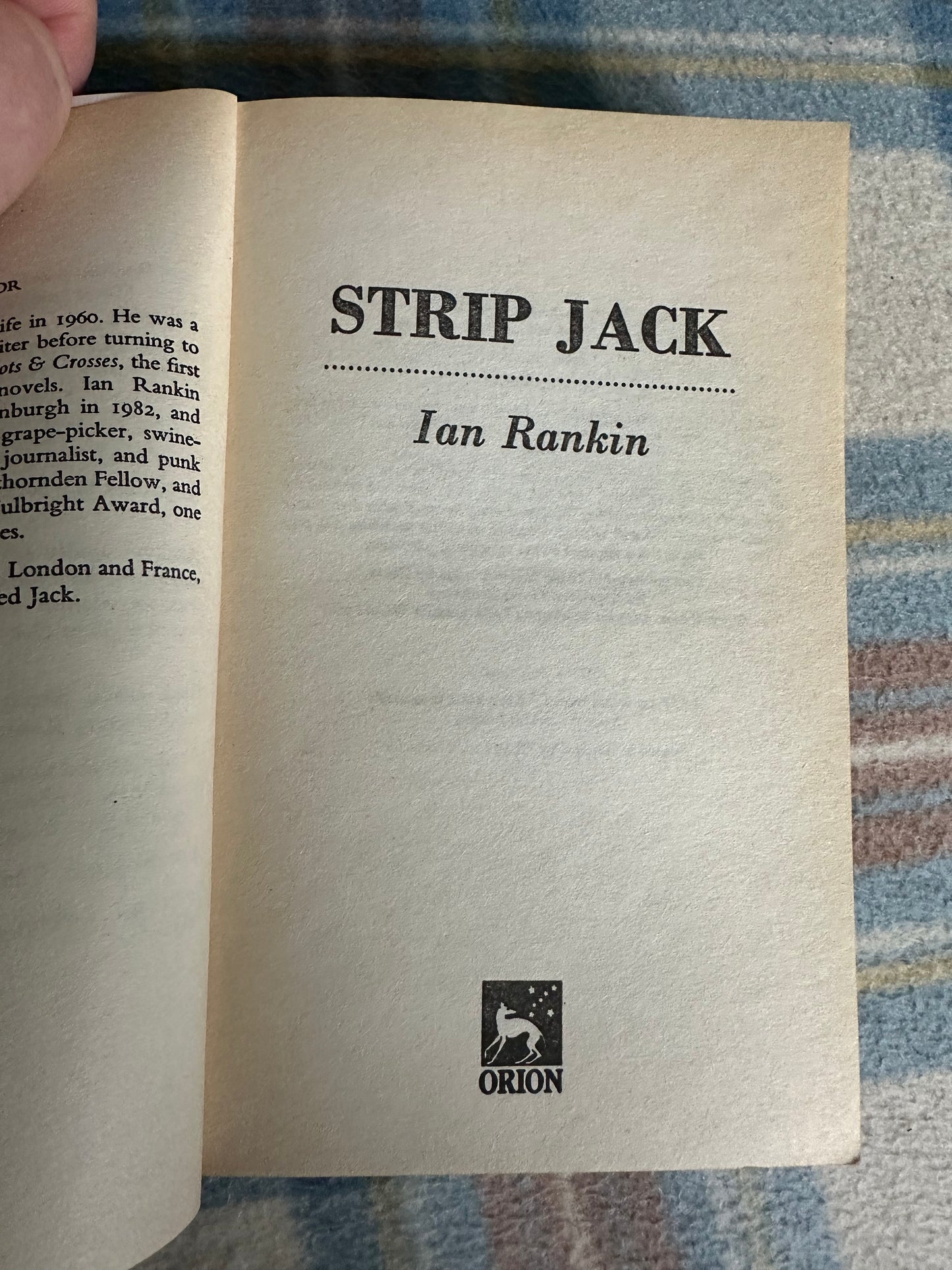 1993 Strip Jack - Ian Rankin(Orion Books - Honeyburn Books (UK)