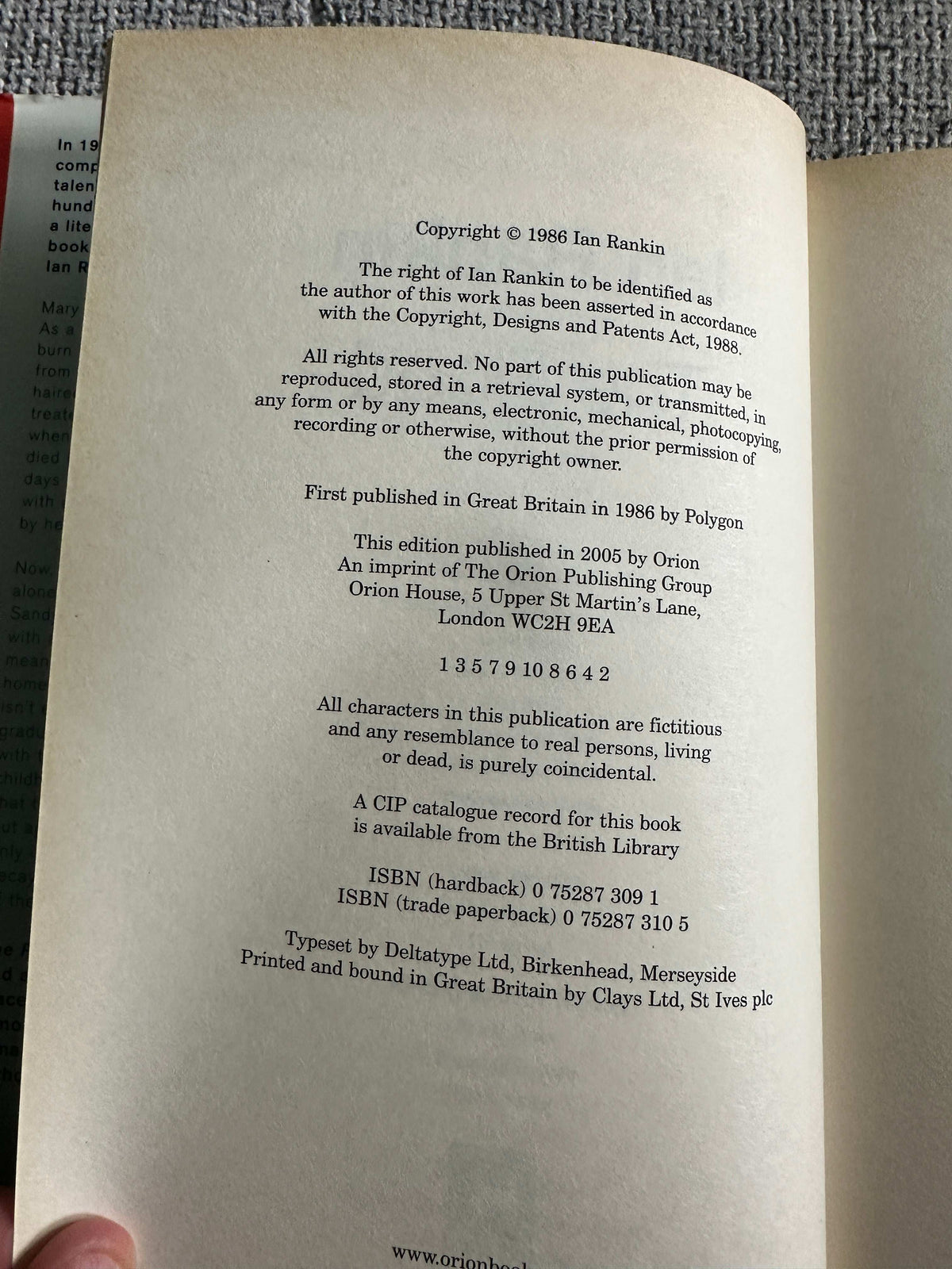 2005*1st* The Flood - Ian Rankin (Orion)