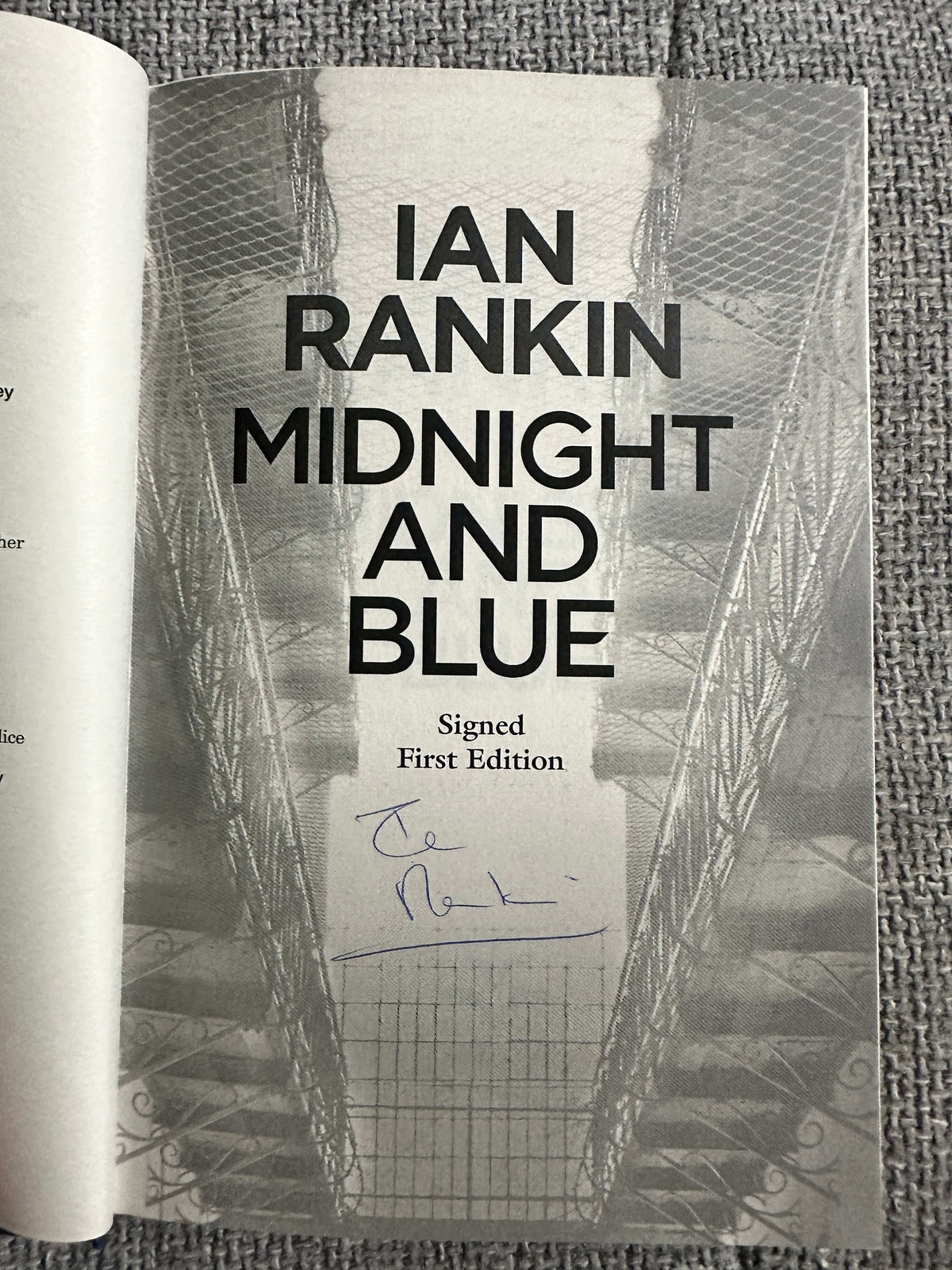 2024*signed 1st* Midnight & Blue - Ian Rankin (Orion)+Bonus H.M.P. Edinburgh Inmate Arrival Booklet