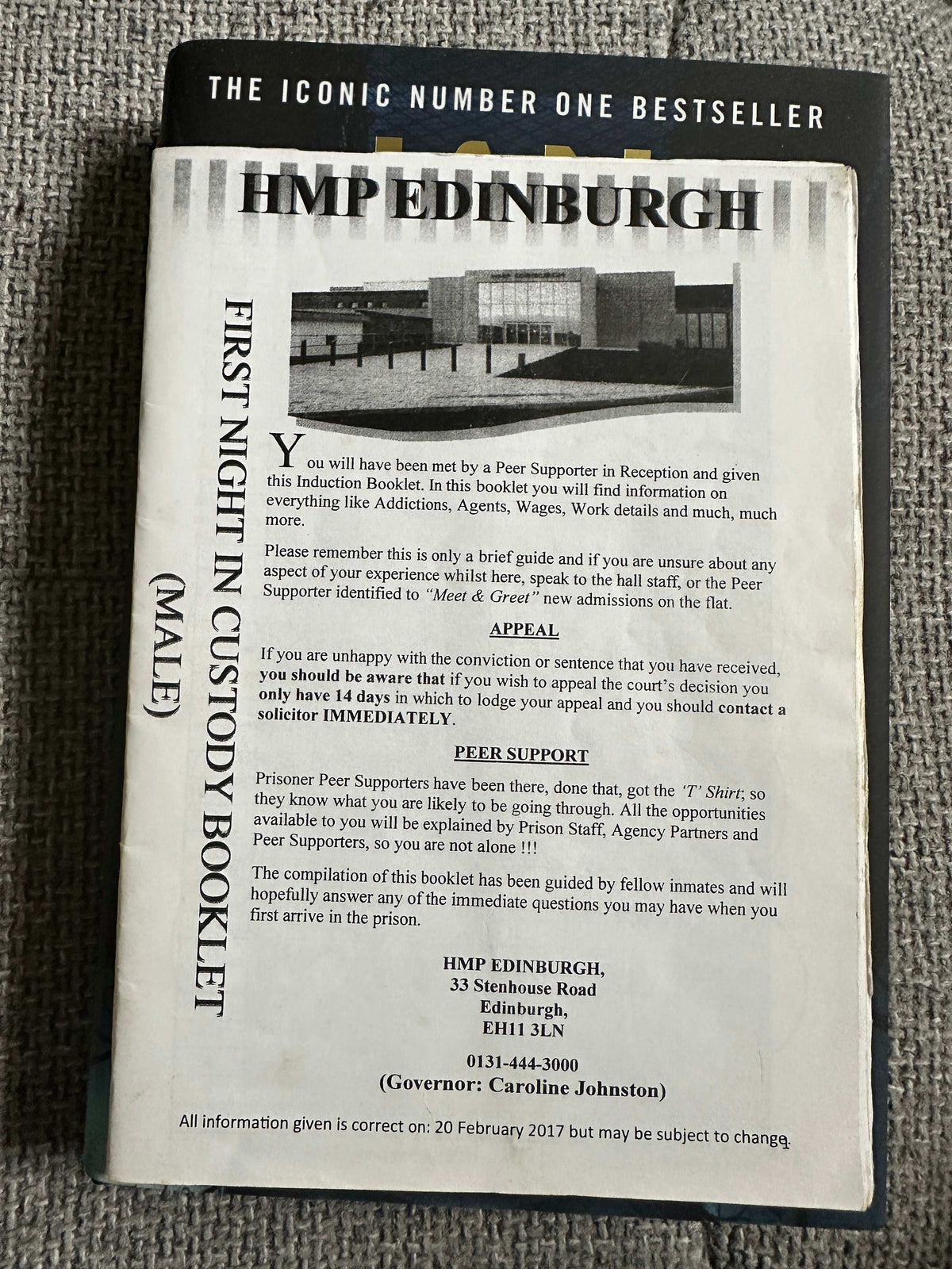 2024*signed 1st* Midnight & Blue - Ian Rankin (Orion)+Bonus H.M.P. Edinburgh Inmate Arrival Booklet