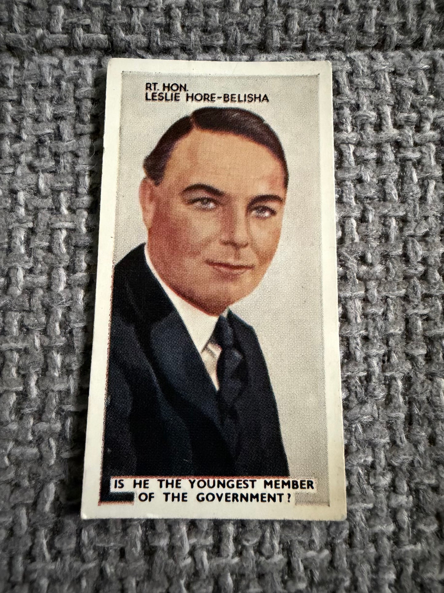 Vintage Cigarette Card — Leslie Hore-Belisha — The Public Eye — Godfrey Phillips No.38