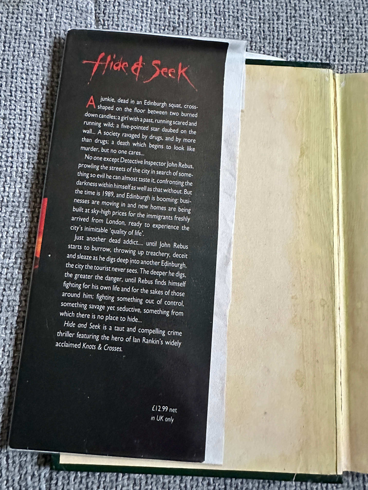 1991*1st* Hide & Seek - Ian Rankin (Barrie & Jenkins)