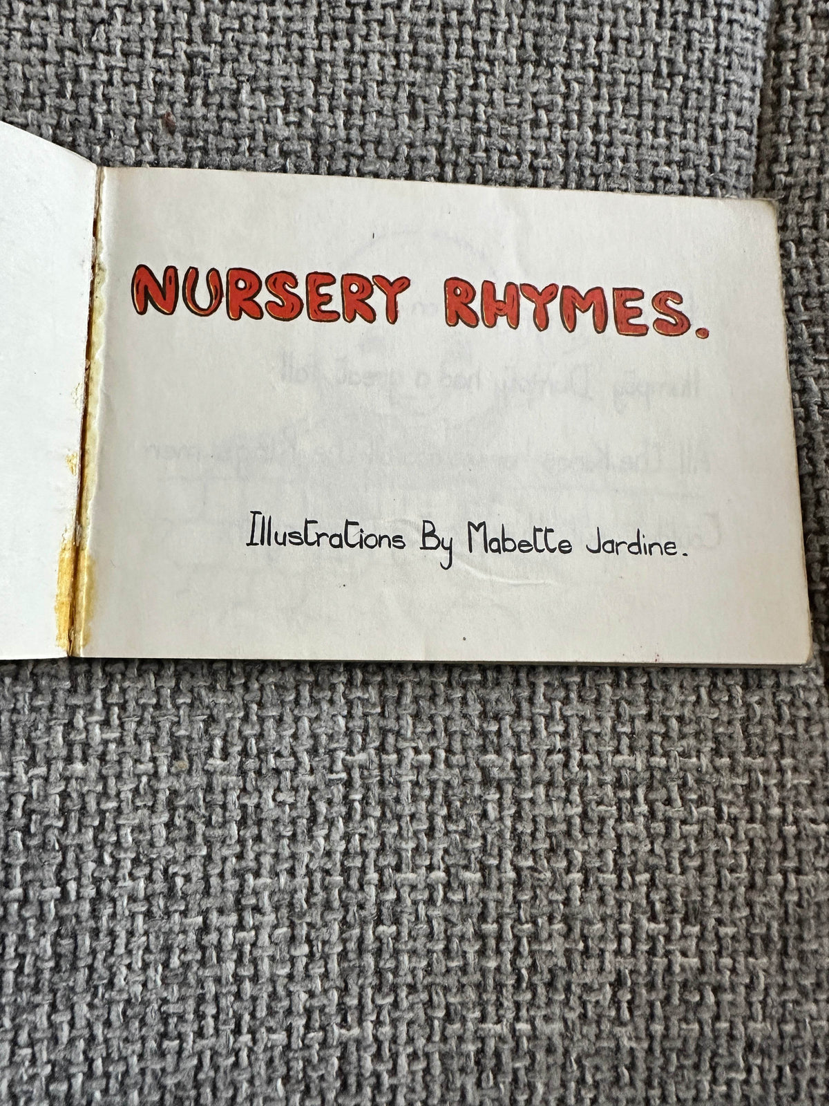 1950’s Nursery Rhymes - Mabette Jardine(Sandle’s) - Honeyburn Books (UK)