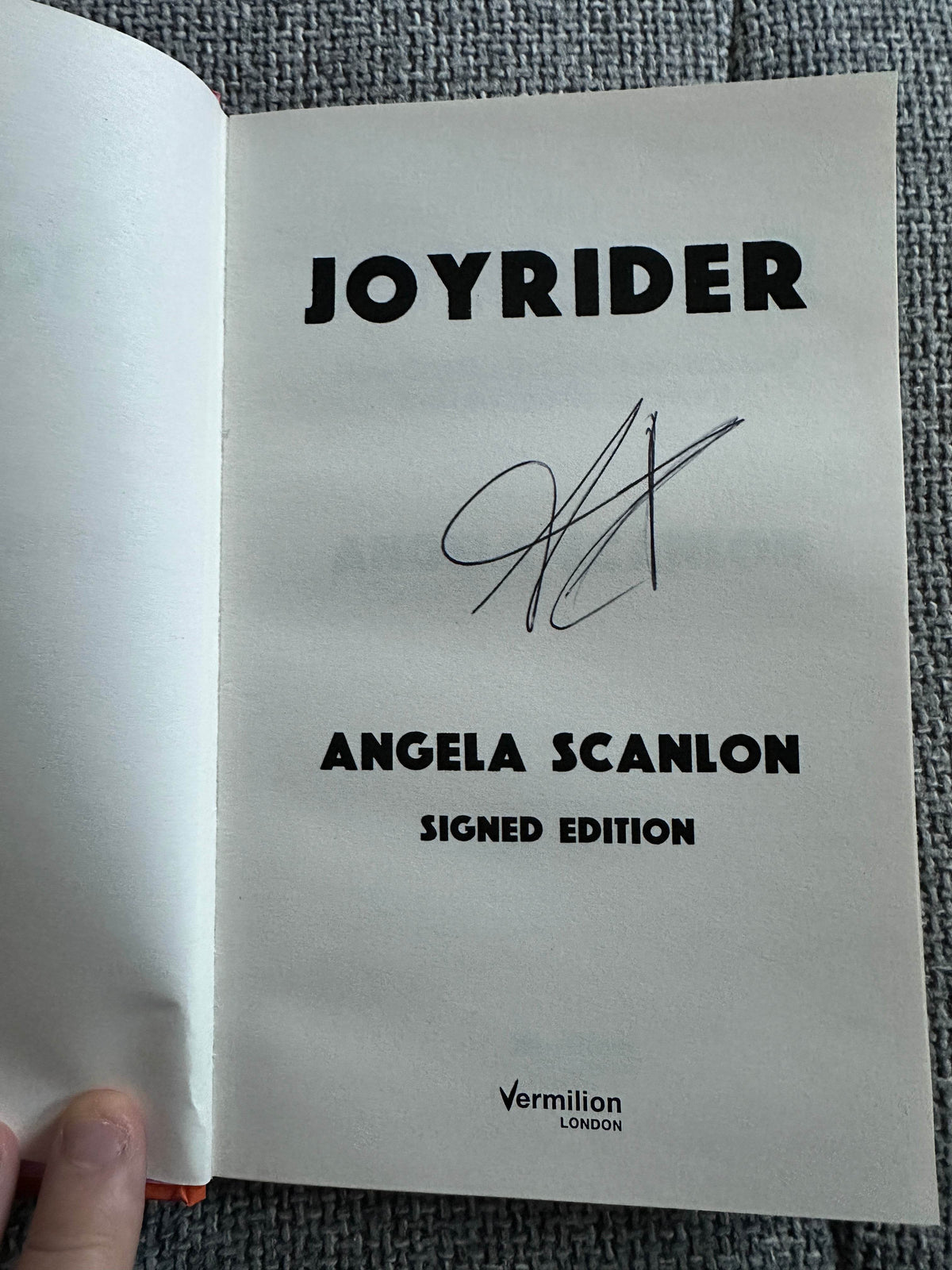 2022*1st Signed* Joyrider - Angela Scanlon(Vermillion Publisher) - Honeyburn Books (UK)