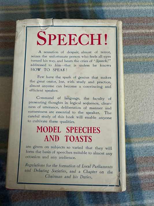 1928 Speeches & Toasts - Leslie Fawcett Stemp(Ward Lock & Co Ltd) - Honeyburn Books (UK)