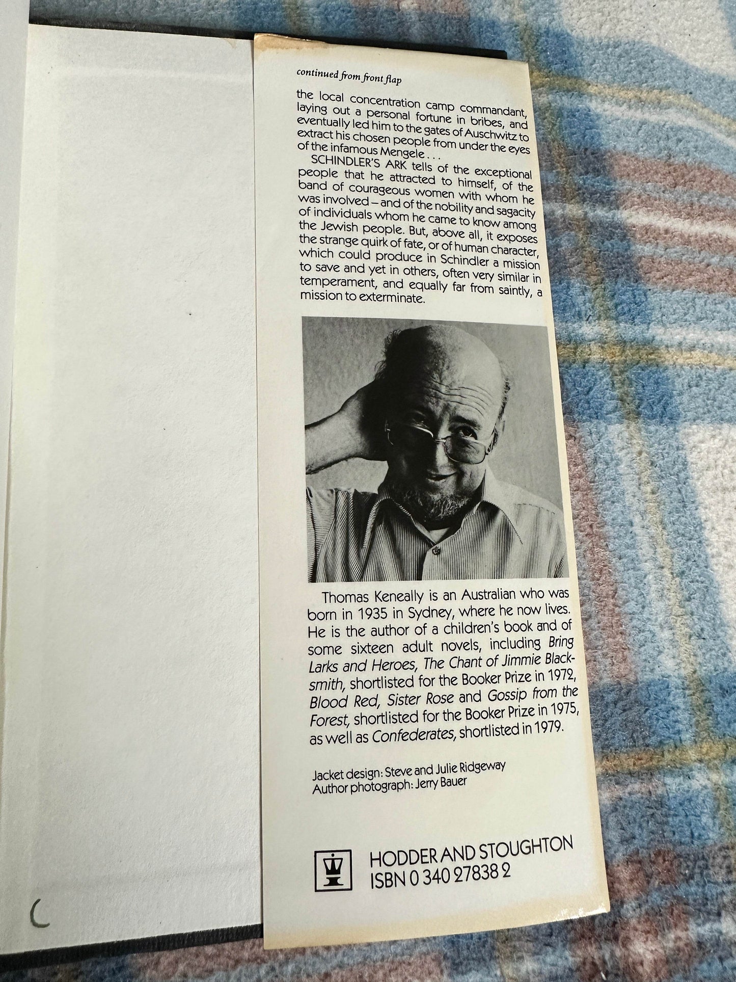 1982*1st* Schindler’s Ark - Thomas Keneally(Hodder & Stoughton)ex-library two stamps - Honeyburn Books (UK)