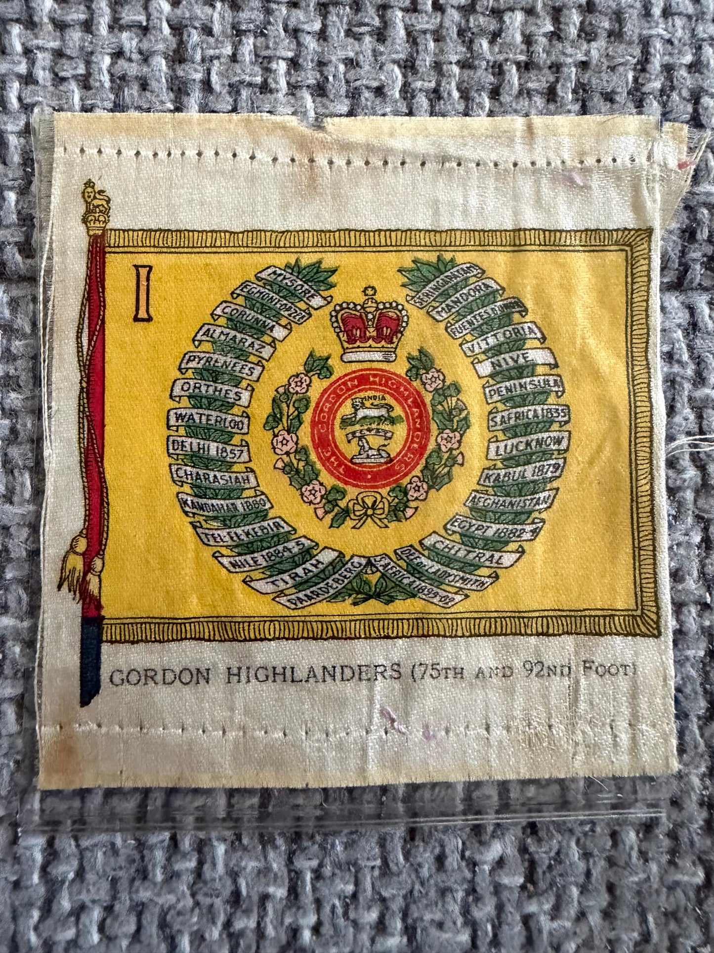 Vintage BDV Cigarette Silk — Regimental Colours — Gordon Highlanders — Series 12