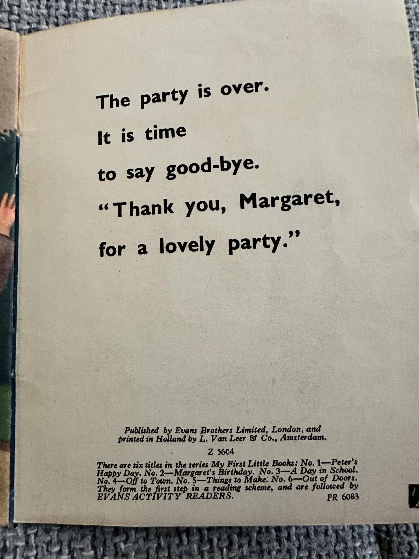 1960 Margaret’s Birthday (My First Little Book No.2) Cicely Steed Illust (Evans Brothers Ltd)