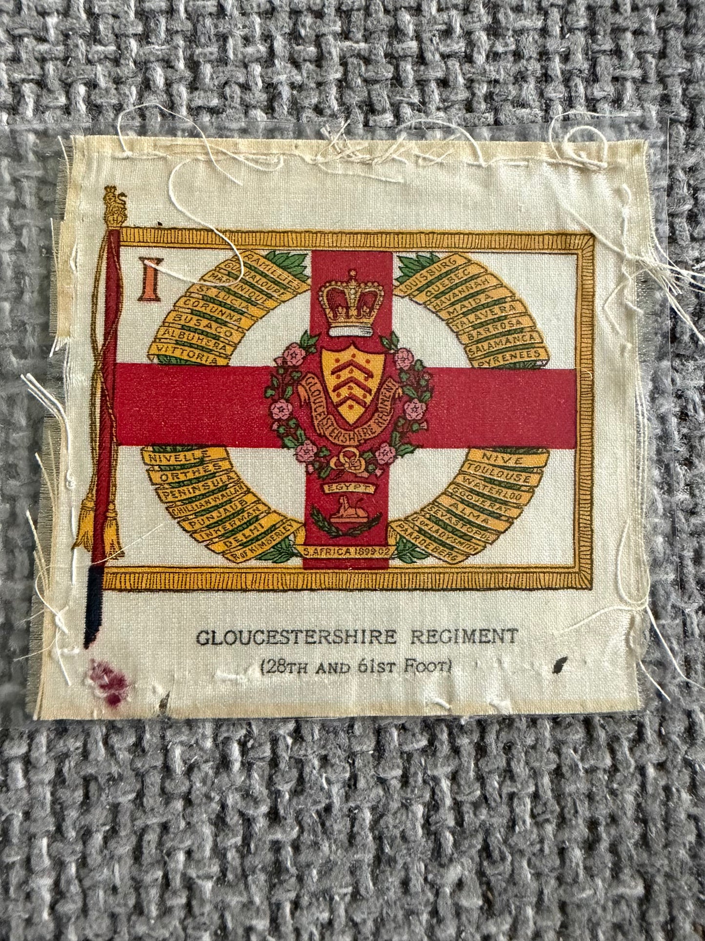 Vintage BDV Cigarette Silk — Regimental Colours — Gloucestershire Regiment — Series 12