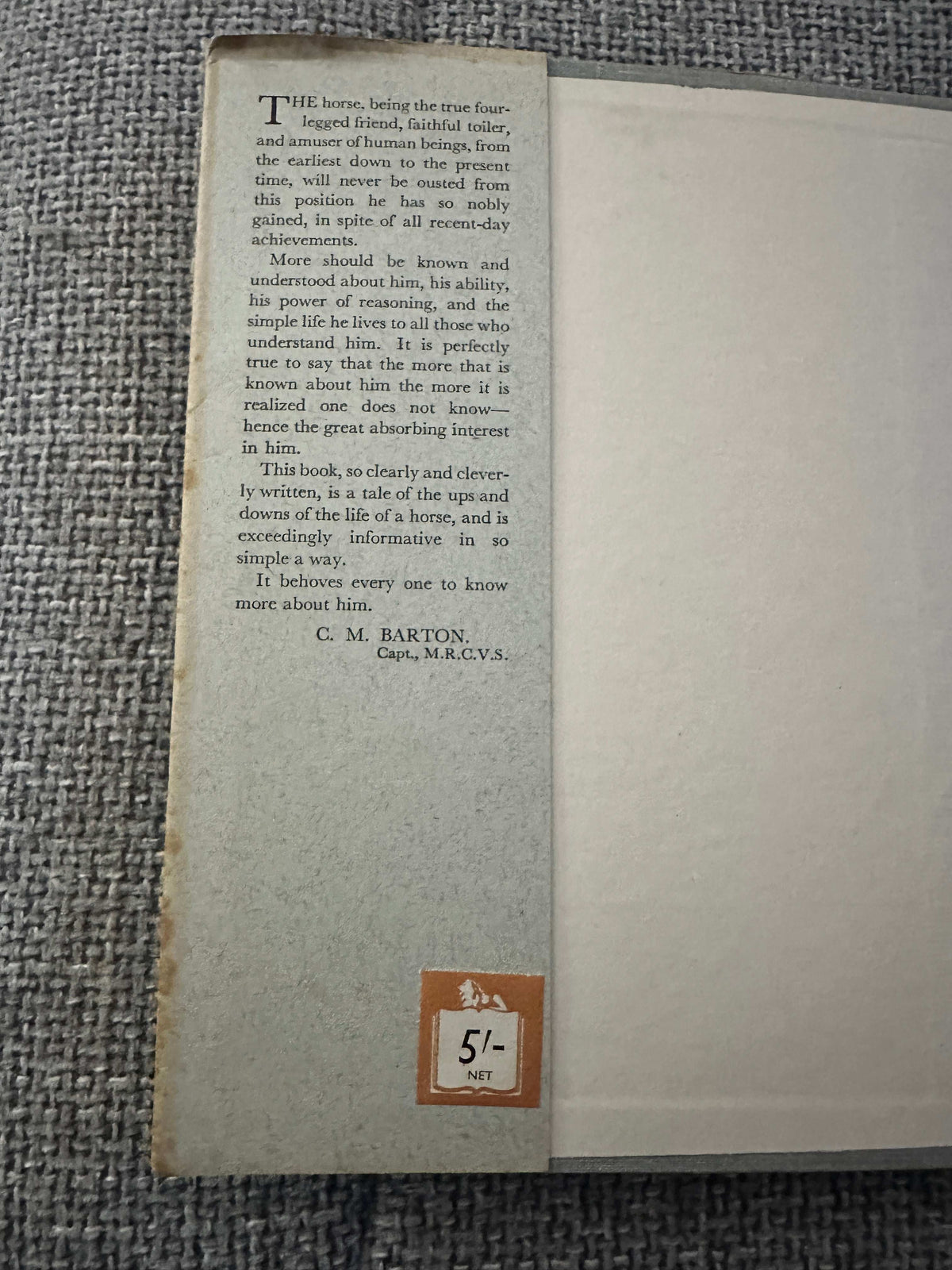 1949 Misty The Grey Pony - Joyce M. Lennon (Harry Rountree Illust) Country Life