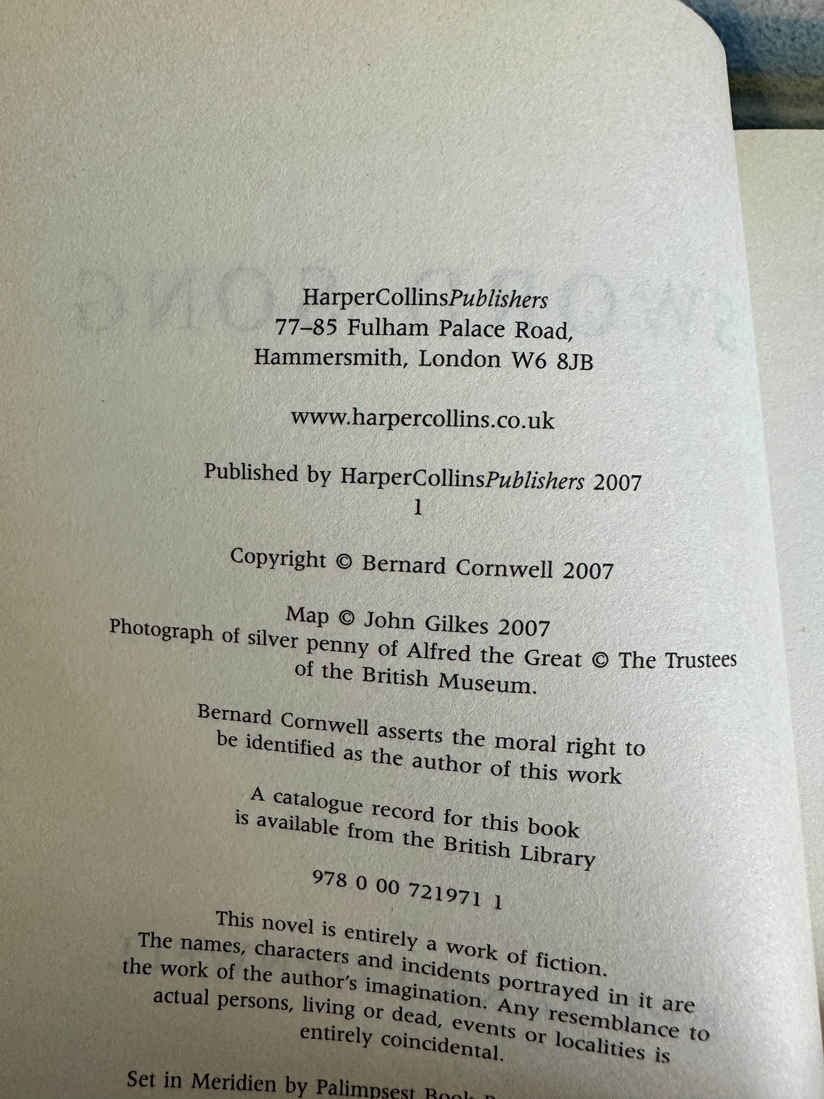 2007*1st* Sword Song - Bernard Cornwell(HarperCollins) - Honeyburn Books (UK)