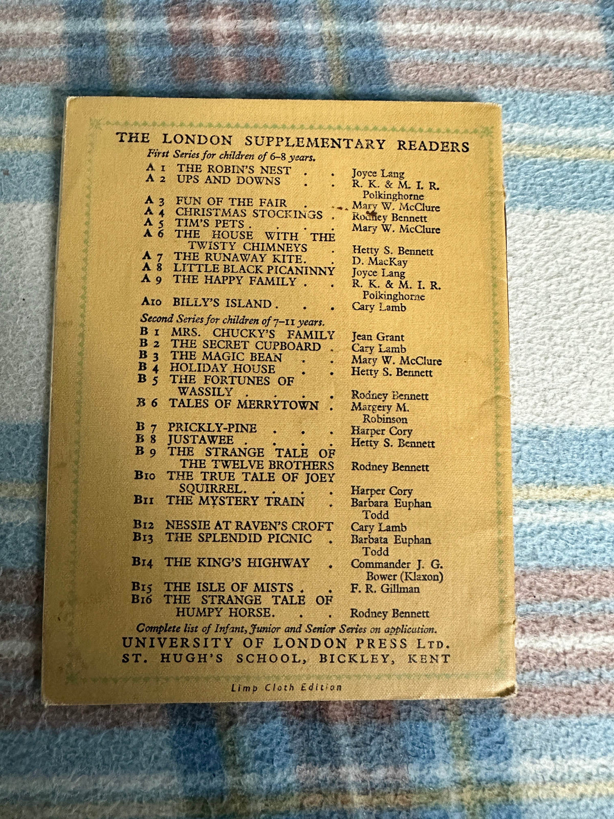 1950’s The Runaway Kite - Donalda Mackay(A5 London Supplementary Reader (University of London Press) - Honeyburn Books (UK)