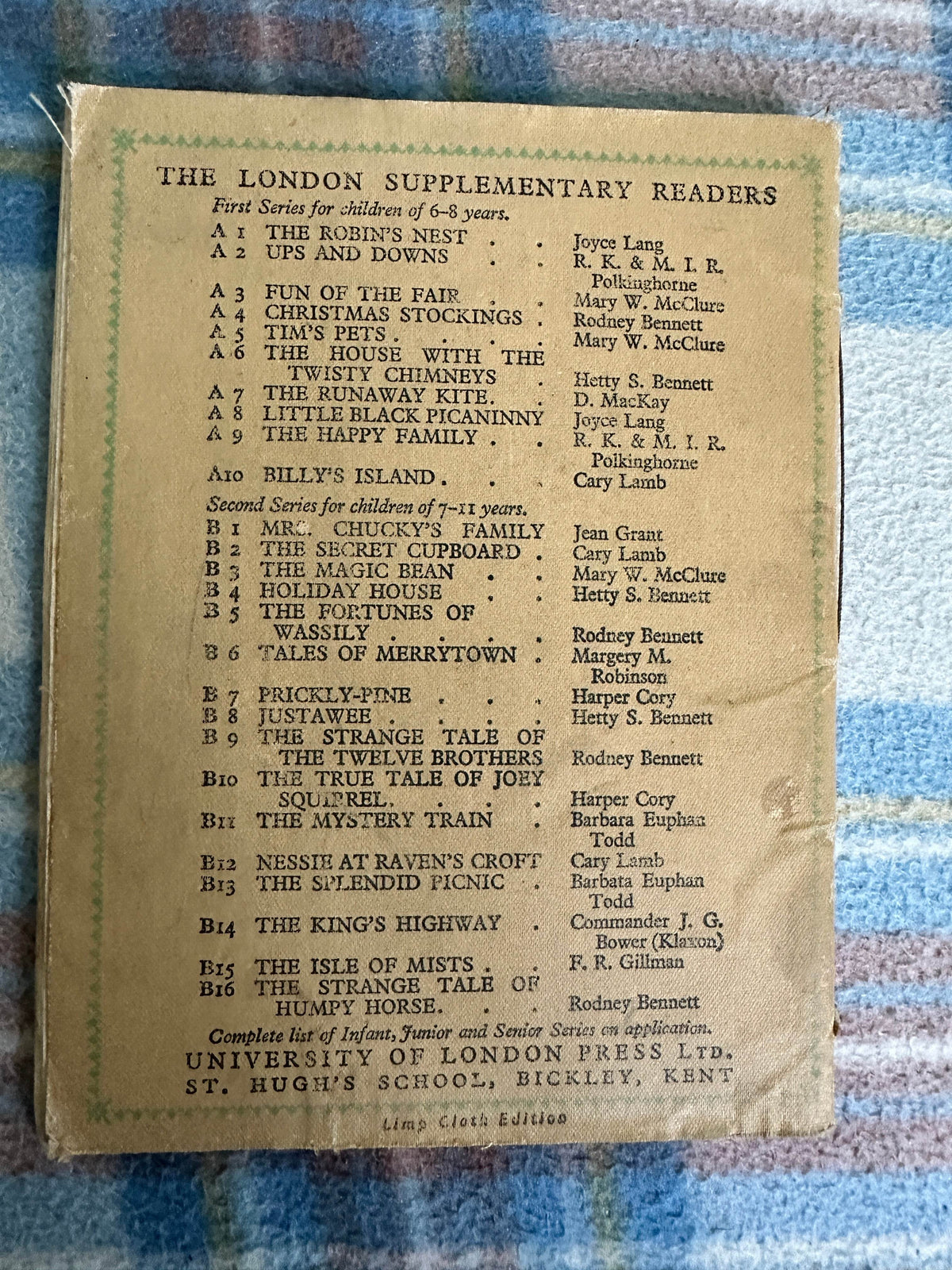 1940’s The Happy Family - R.K. & M. I. R. Polkinghorne(A9 London Supplementary Readers) University of London Press - Honeyburn Books (UK)