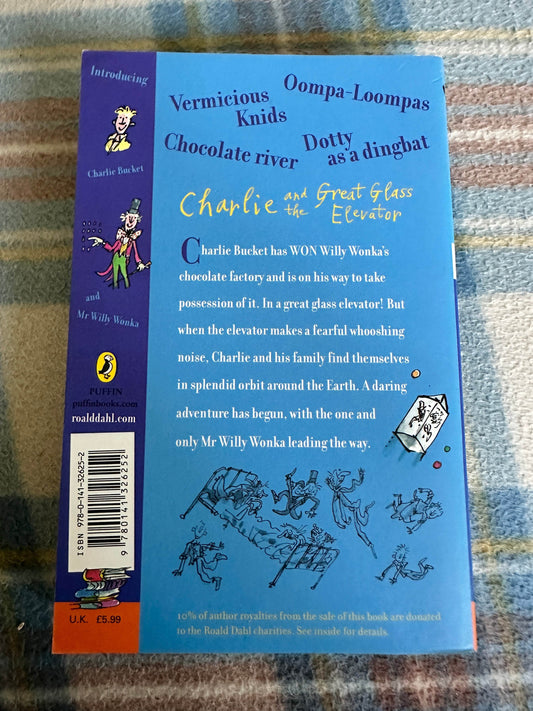 1995 Charlie & The Glass Elevator - Roald Dahl(Quentin Blake Illust) Puffin - Honeyburn Books (UK)