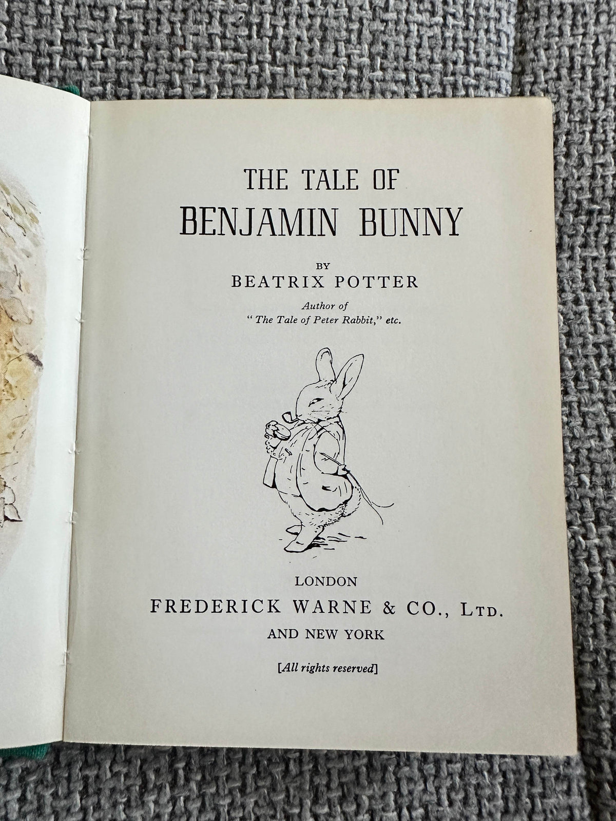 1983 The Tale Of Benjamin Bunny - Beatrix Potter(Frederick Warne & Co Ltd) - Honeyburn Books (UK)