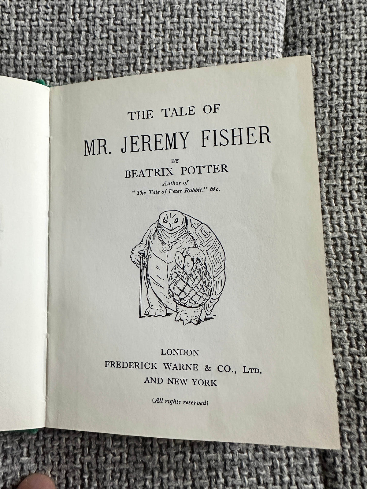 1983 The Tale Of Jeremy Fisher - Beatrix Potter(Frederick Warne & Co Ltd) - Honeyburn Books (UK)