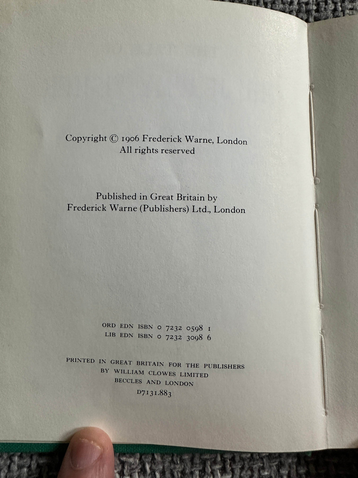 1983 The Tale Of Jeremy Fisher - Beatrix Potter(Frederick Warne & Co Ltd) - Honeyburn Books (UK)