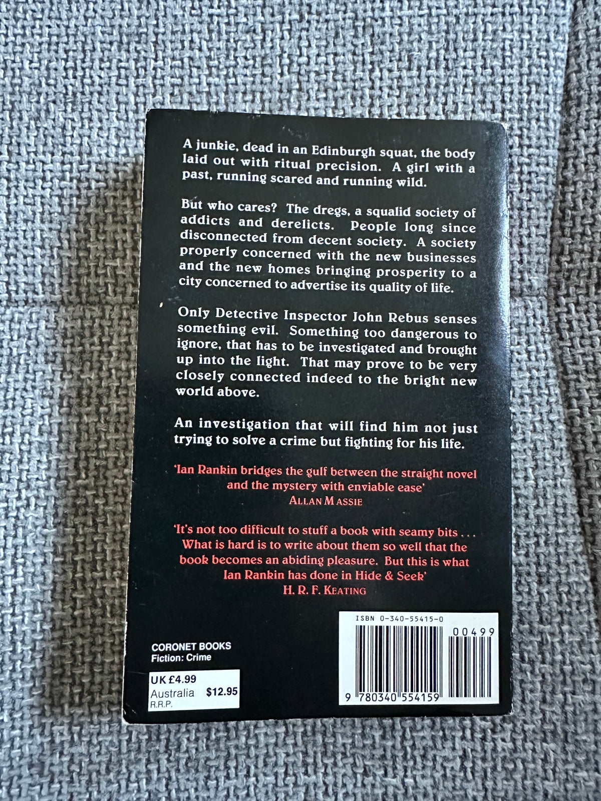 1992*1st* Hide & Seek - Ian Rankin(Coronet) - Honeyburn Books (UK)