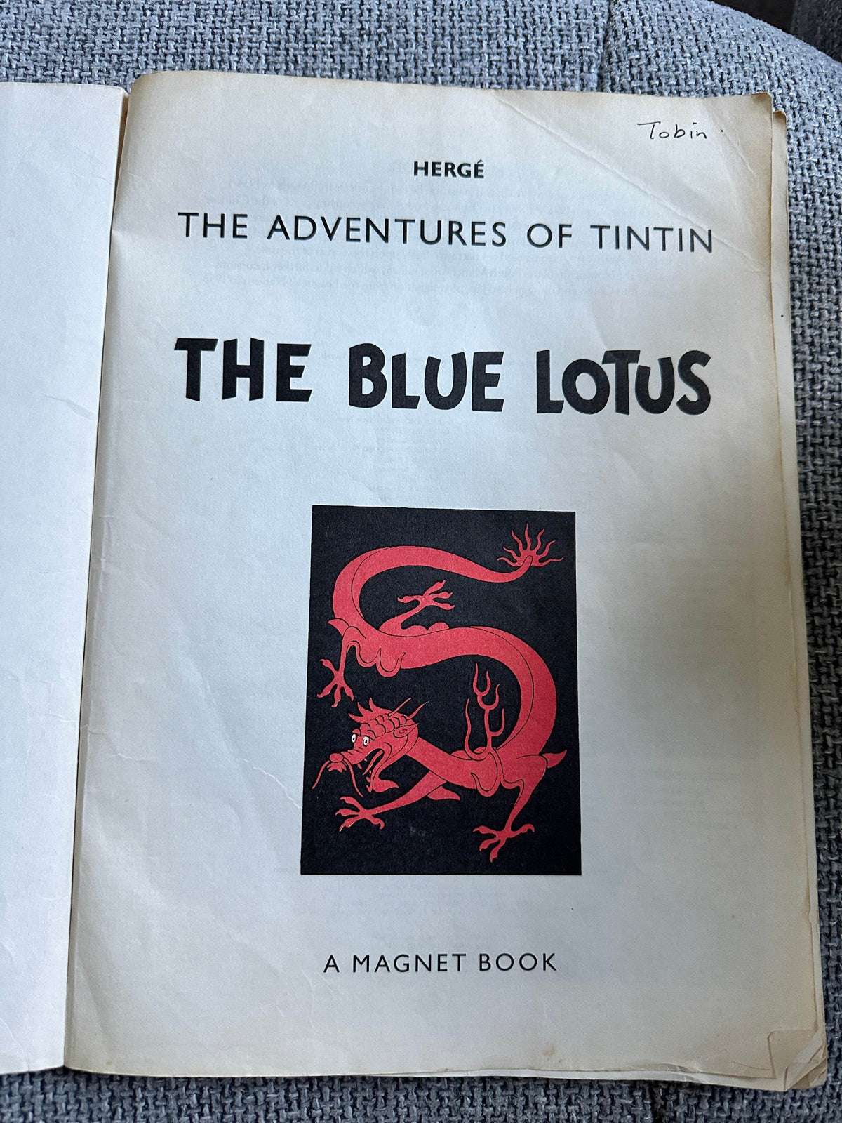 1984 The Blue Lotus(Tintin)- Hergé (A Magnet Book) - Honeyburn Books (UK)