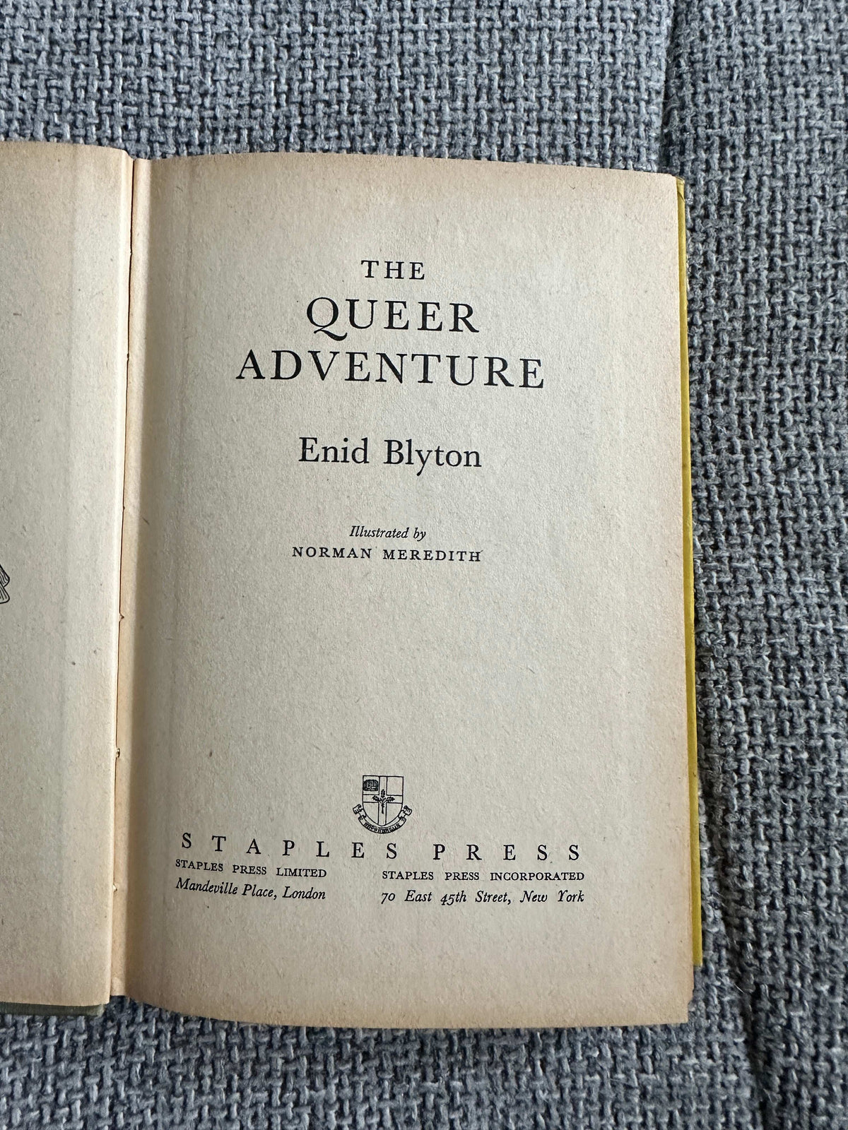 1952*1st* The Queer Adventure - Enid Blyton (Norman Meredith Illust) Staples Press