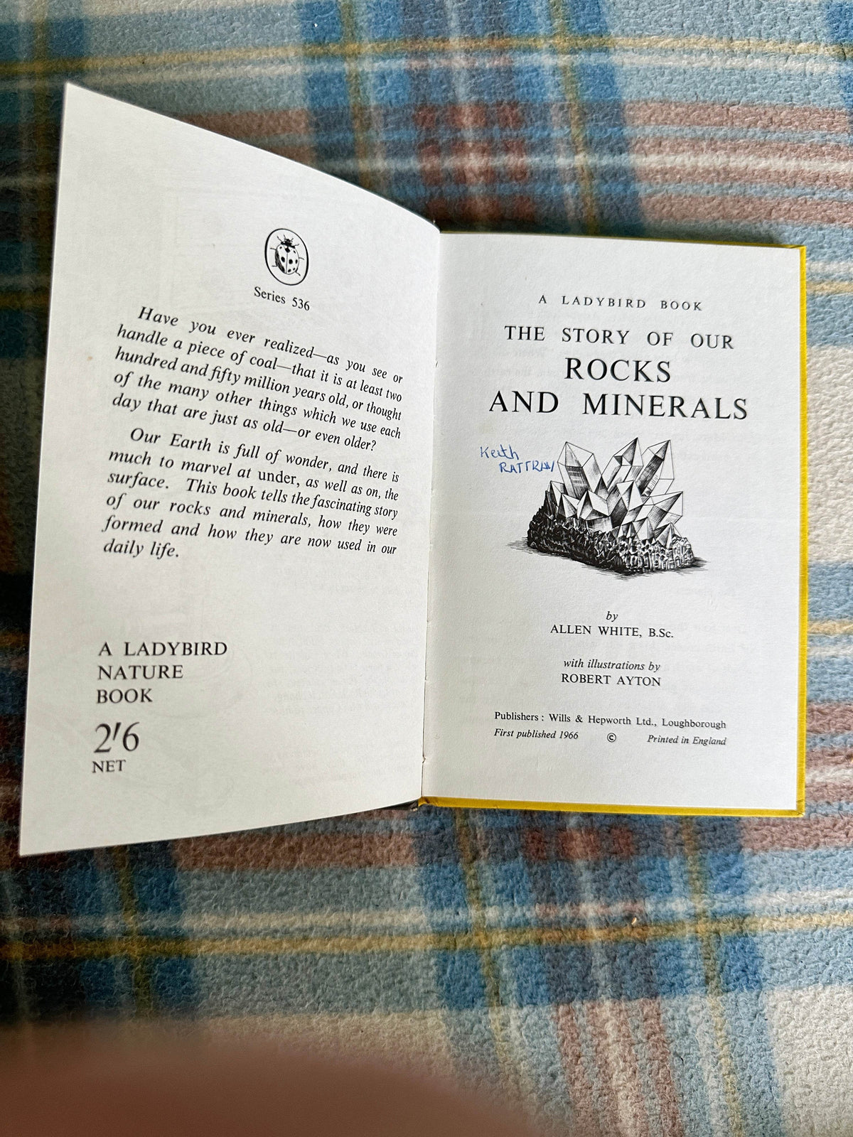 1966 Rocks & Minerals(Series 536 Ladybird) Allen White(Robert Ayton Illust) Wills & Hepworth - Honeyburn Books (UK)
