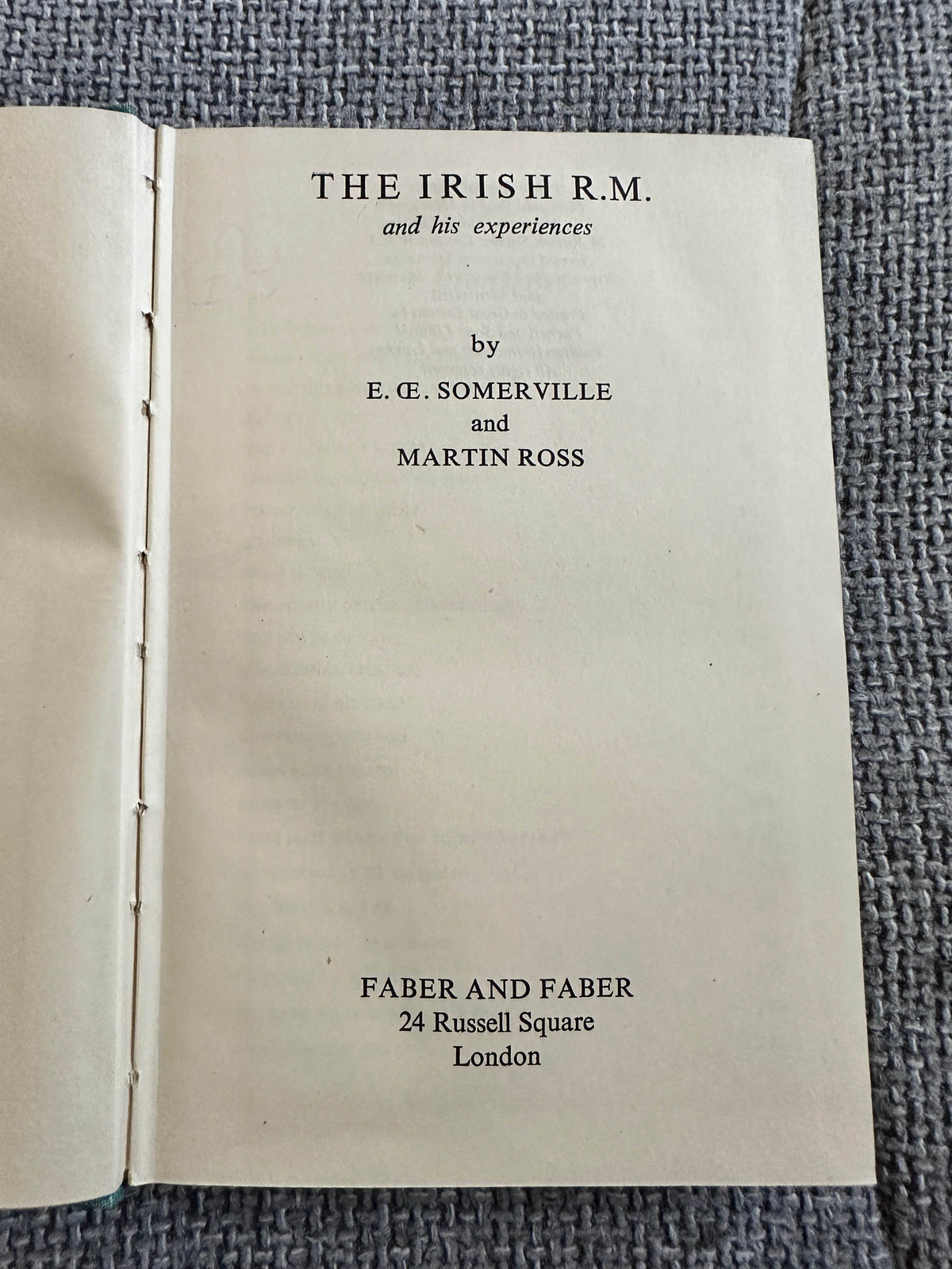 1948 The Irish R.M. & His Experiences - E. Œ. Somerville & Martin Ross(Faber & Faber) - Honeyburn Books (UK)