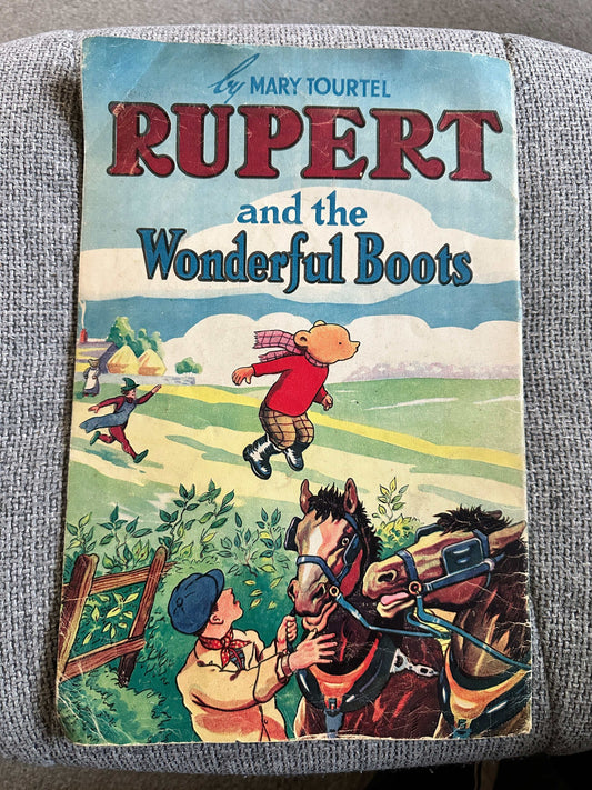 1946 Rupert & The Wonderful Boots - Mary Tourtel (Sampson, Low & Marston Co. Ltd 14” x 9.25” Card covers