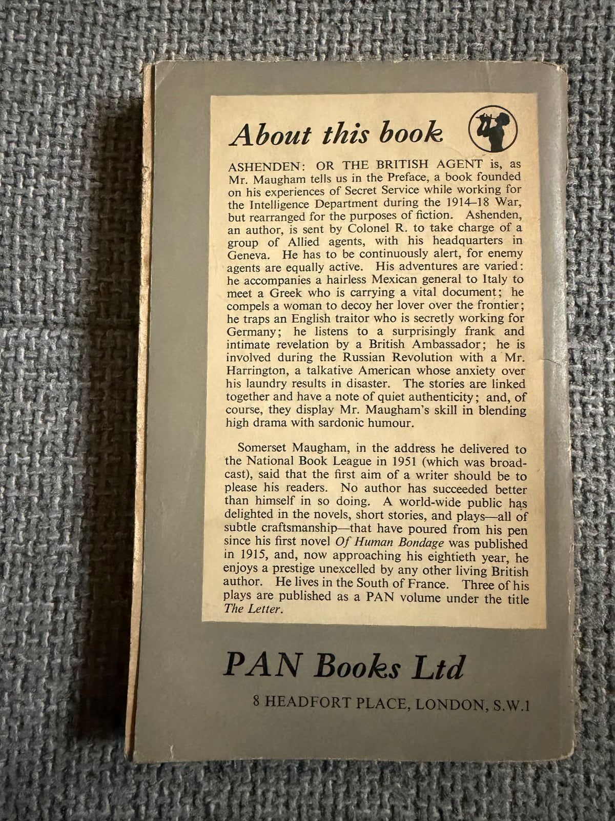 1952*1st* Ashenden or The British Spy - W. Somerset Maugham (Pan Books)