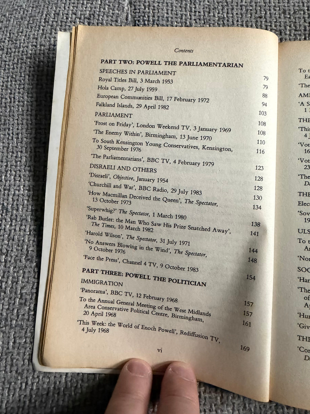 1992 Reflections Selected Writings & Speeches of Enoch Powell edited by Rex Collings (Bellew Publishing)