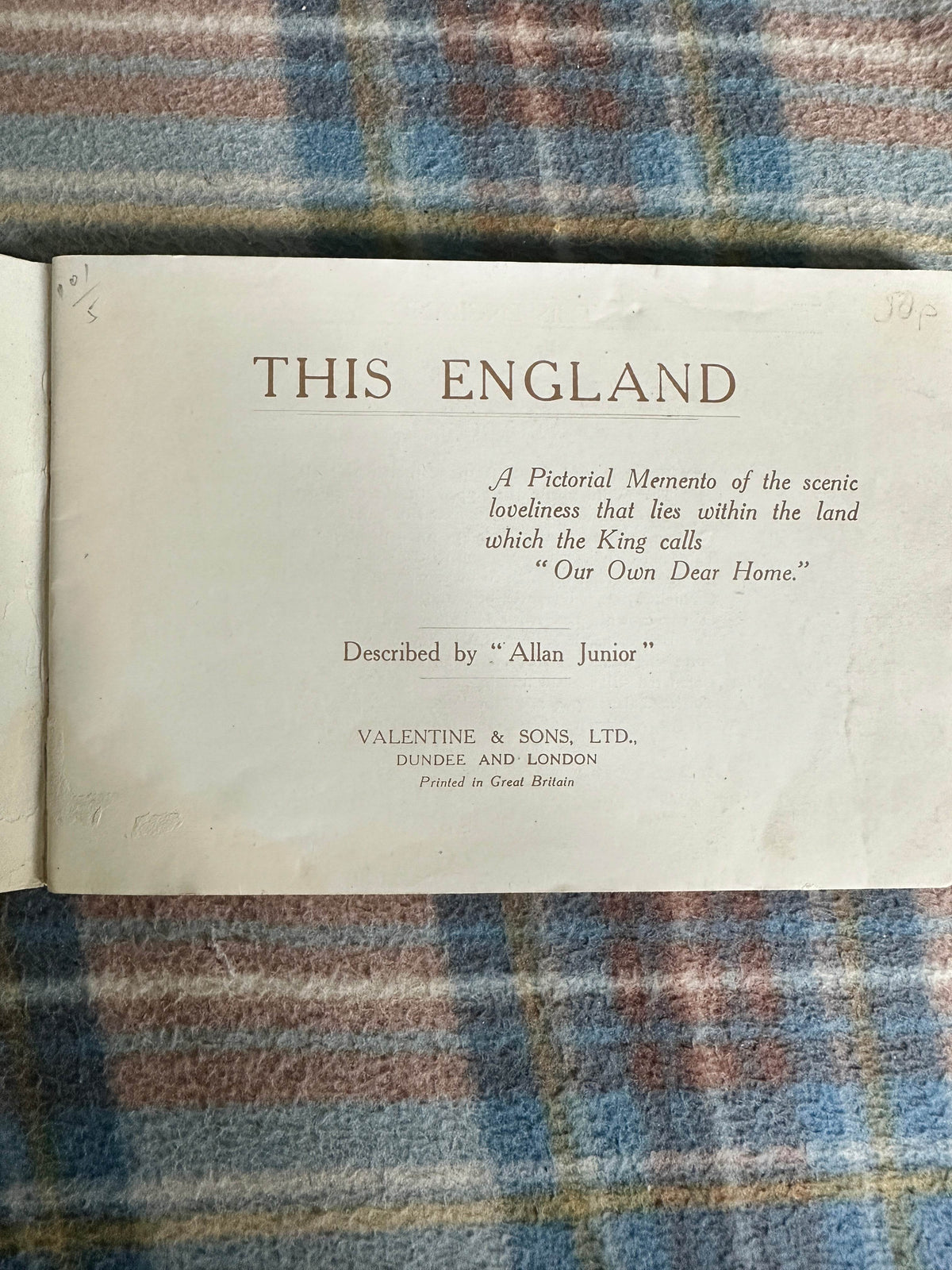 1944 This England - Allan Junior(Valentine & Sons ) - Honeyburn Books (UK)