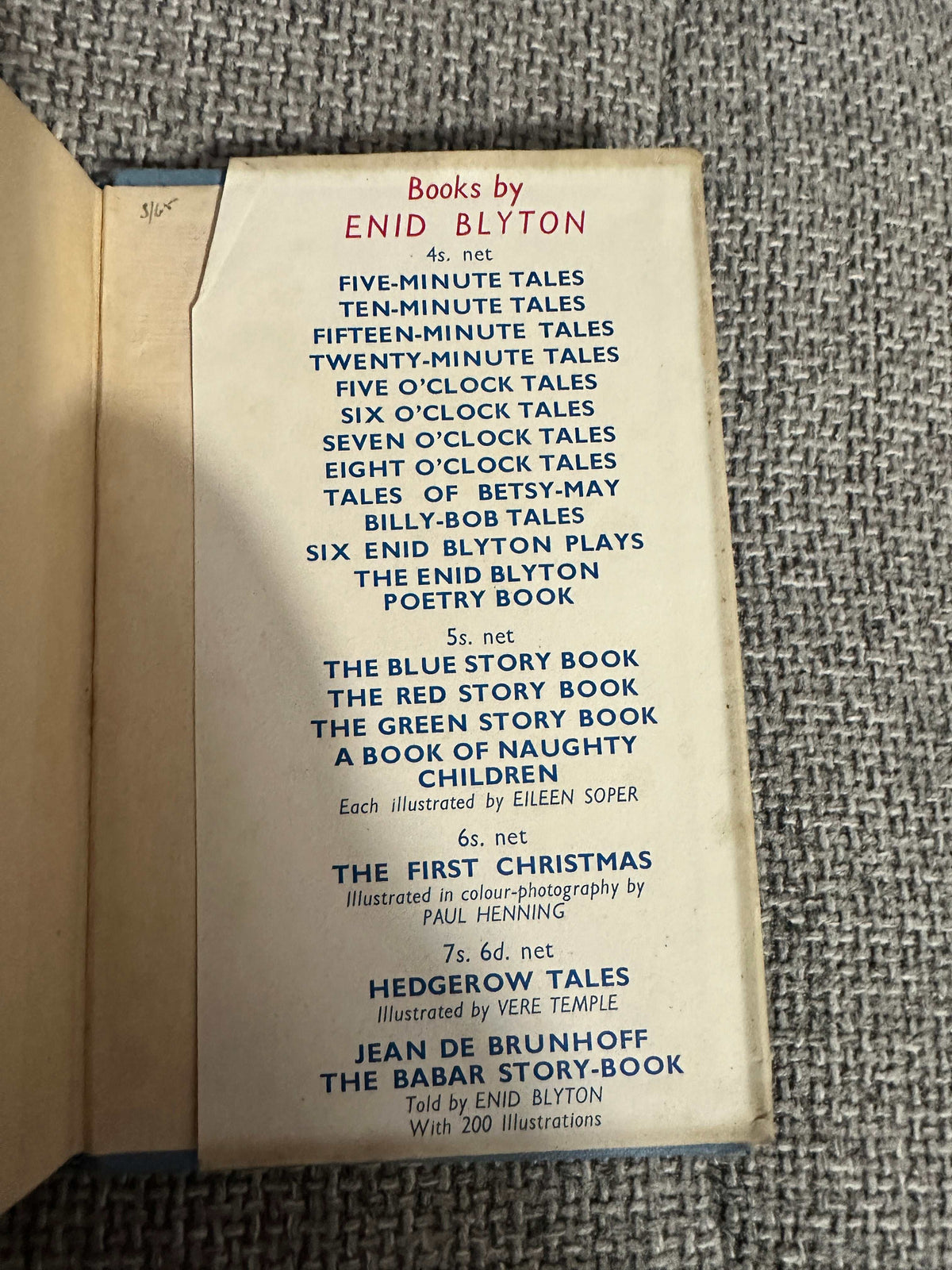 1947 Five Minute Tales - Enid Blyton (Methuen) George S. Dixon jacket design