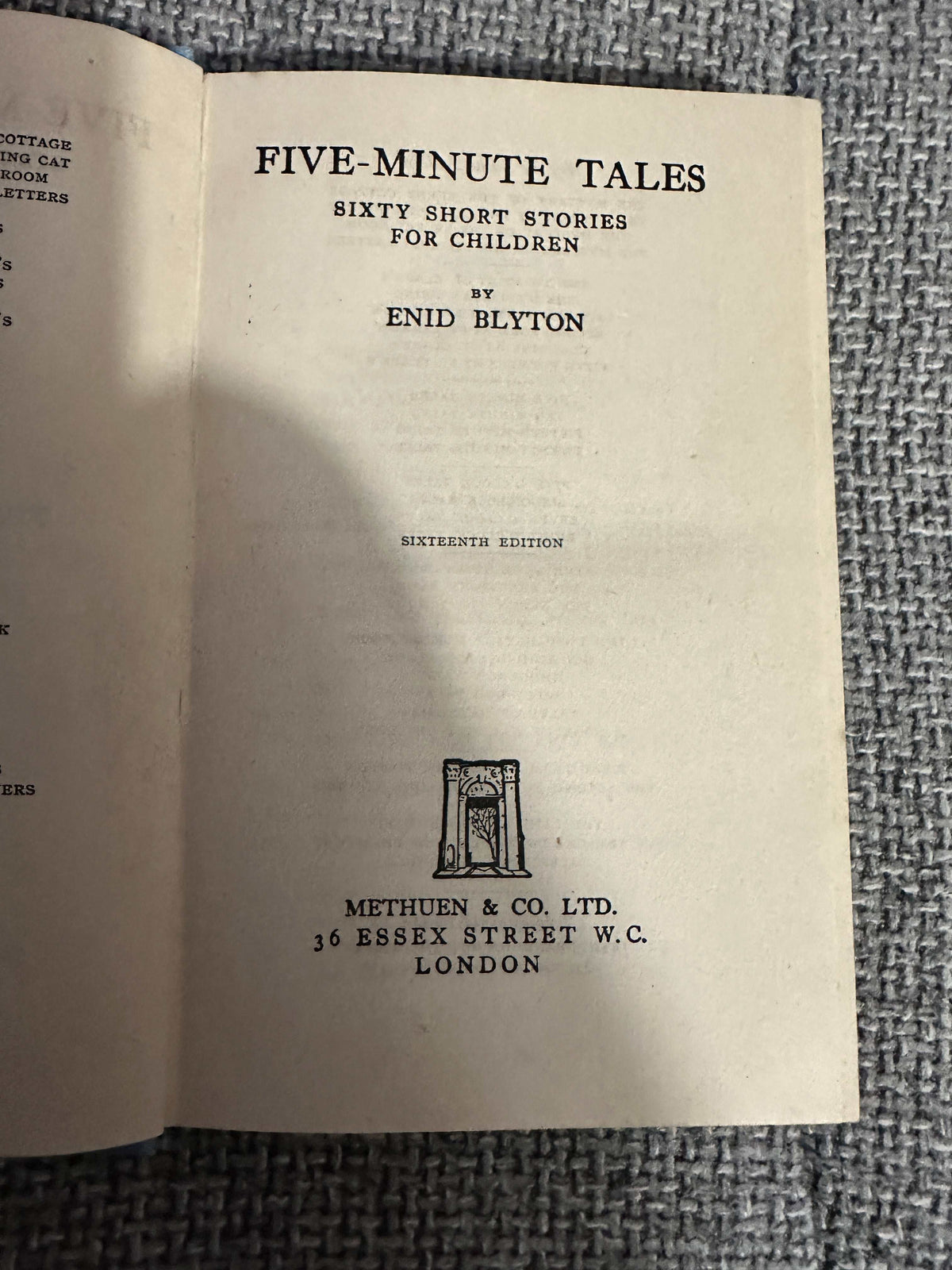 1947 Five Minute Tales - Enid Blyton (Methuen) George S. Dixon jacket design